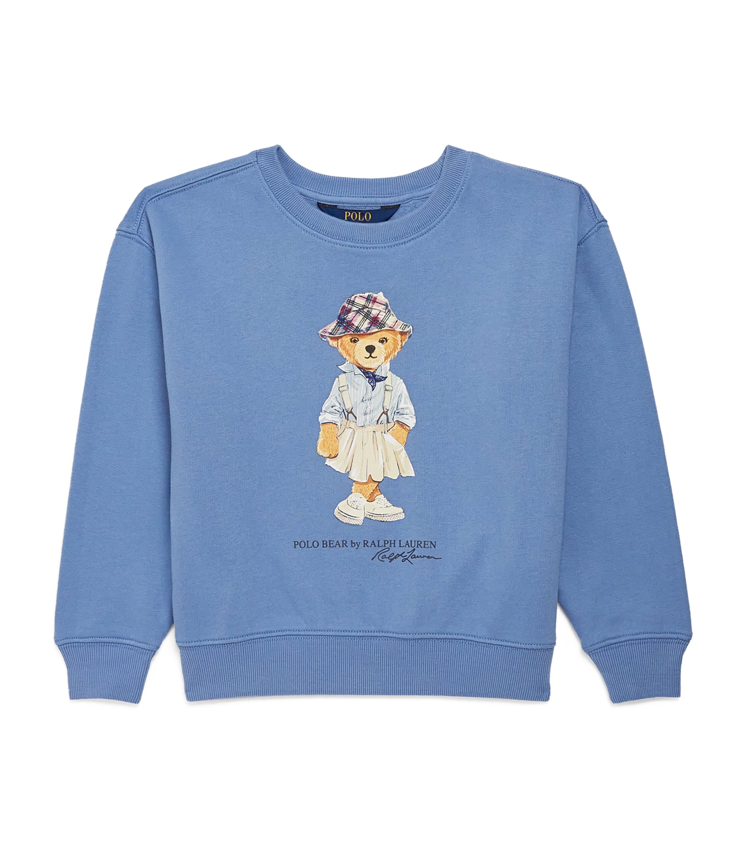 Shop Ralph Lauren Cotton Polo Bear Sweatshirt In Blue