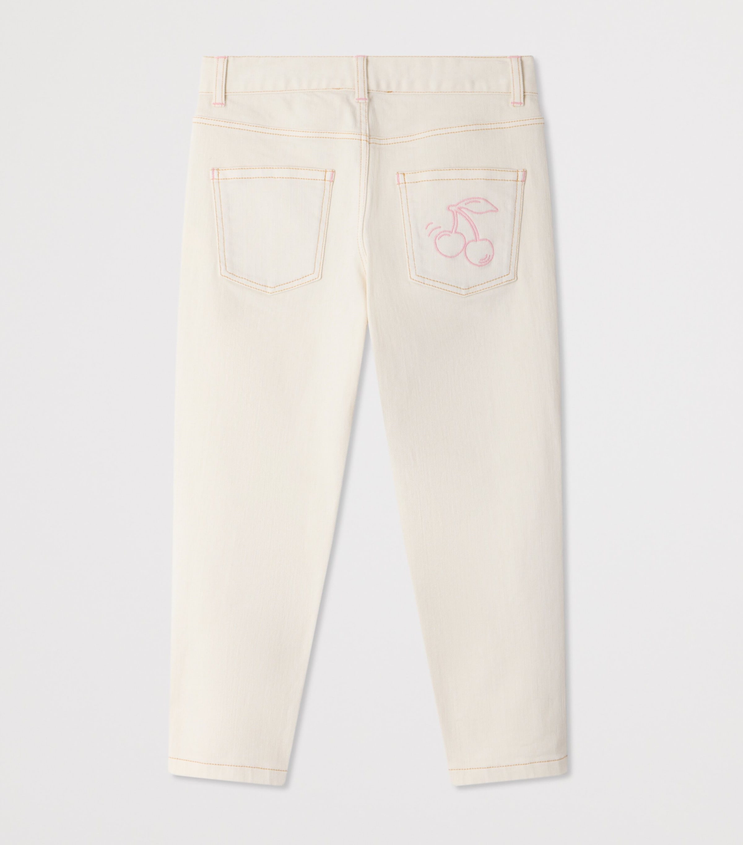 Bonpoint Embroidered Jeans  (4-8 Years) Ecru Image 2