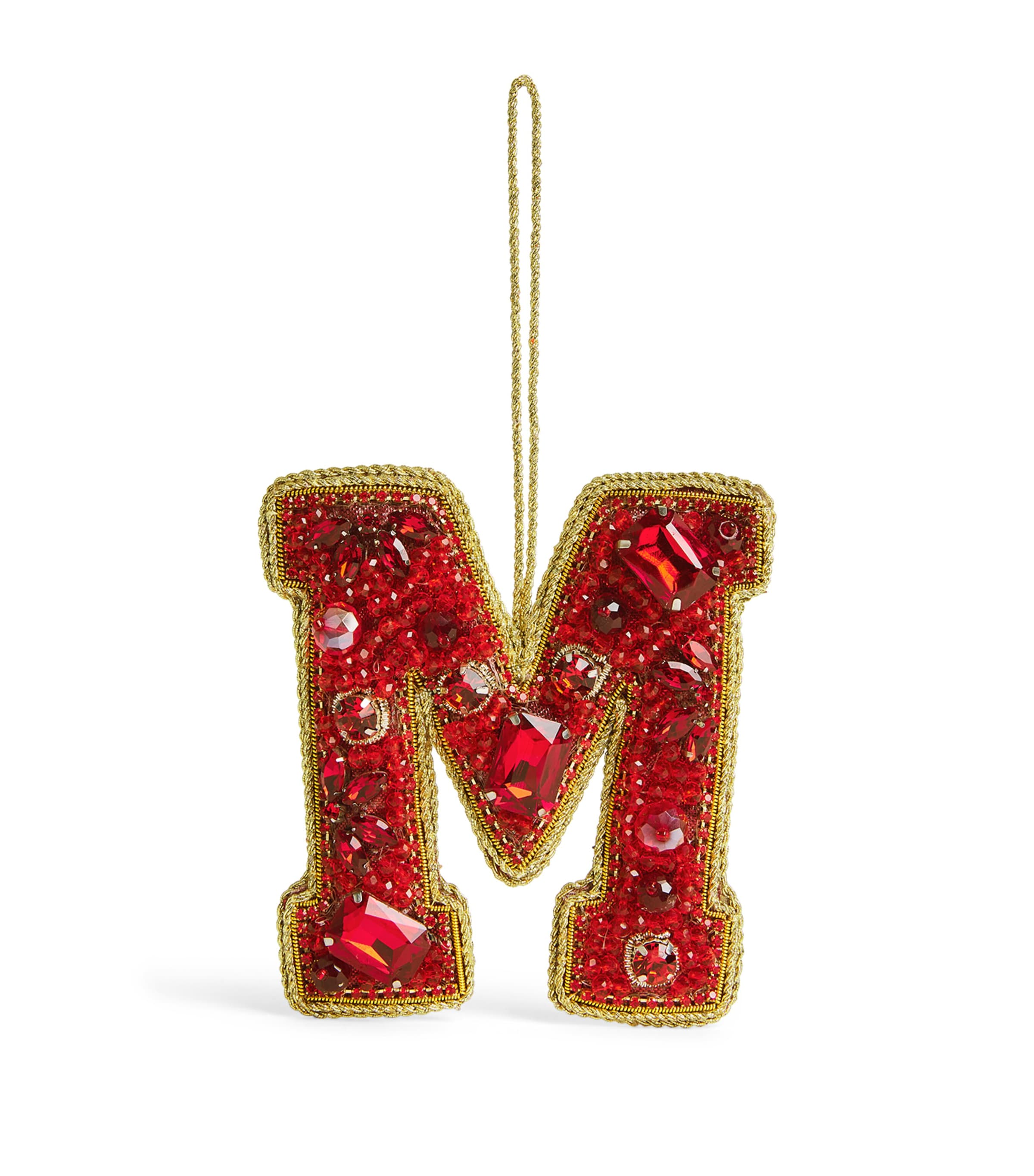 Embellished M Tree Decoration RED Image 1