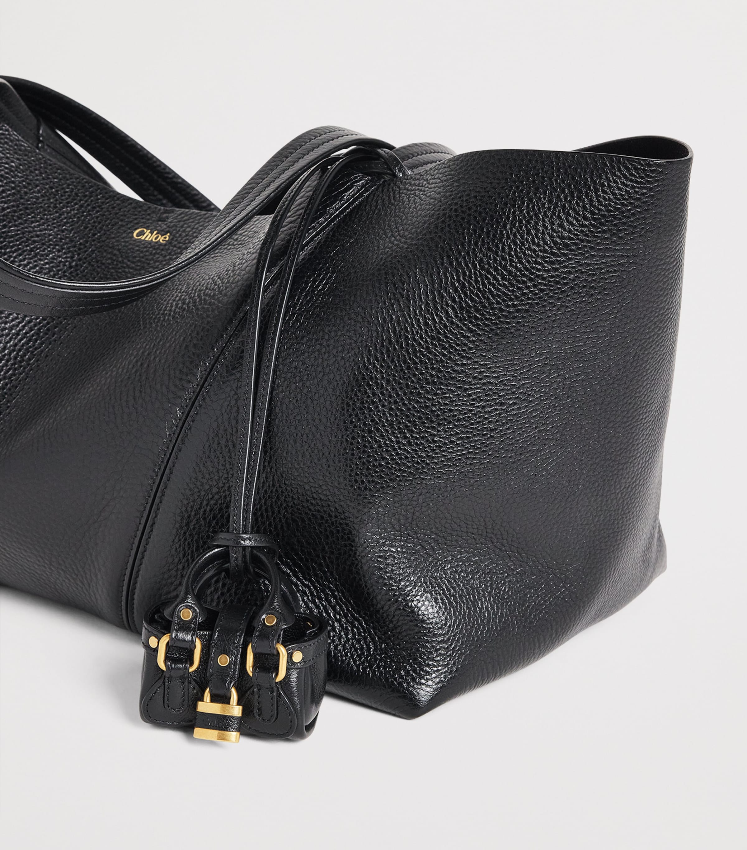 Chloé Leather Symbols Mini Paddington Bag Charm Black Image 2