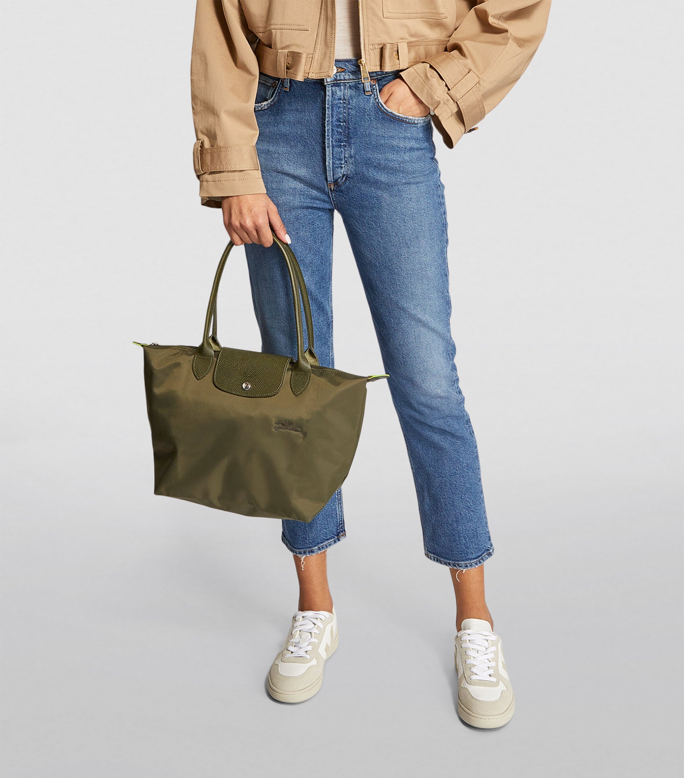 Longchamp Medium Le Pliage Green Tote Bag Forest Image 5