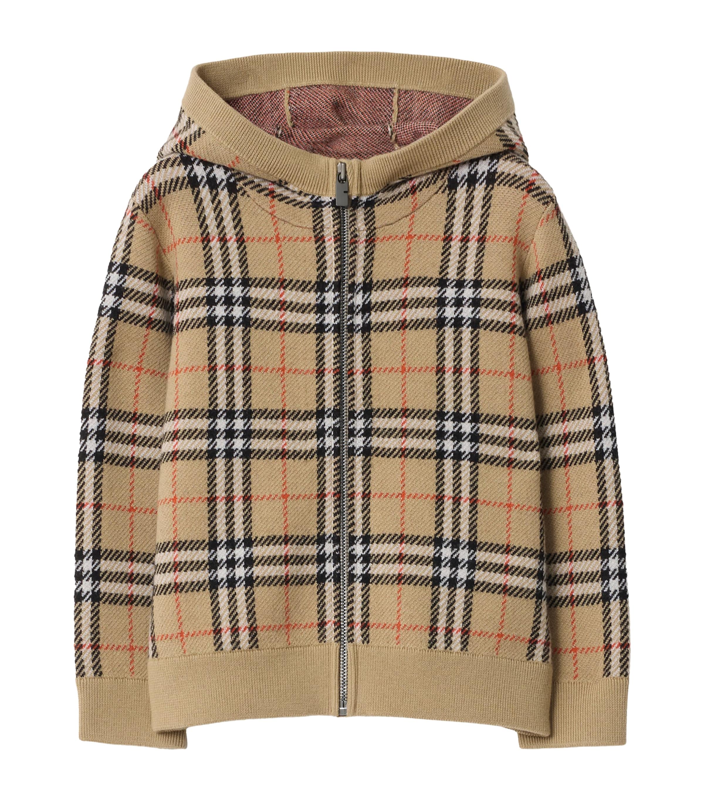 Wool Check Hoodie (3-12 Years) SAND IP CHECK Image 1