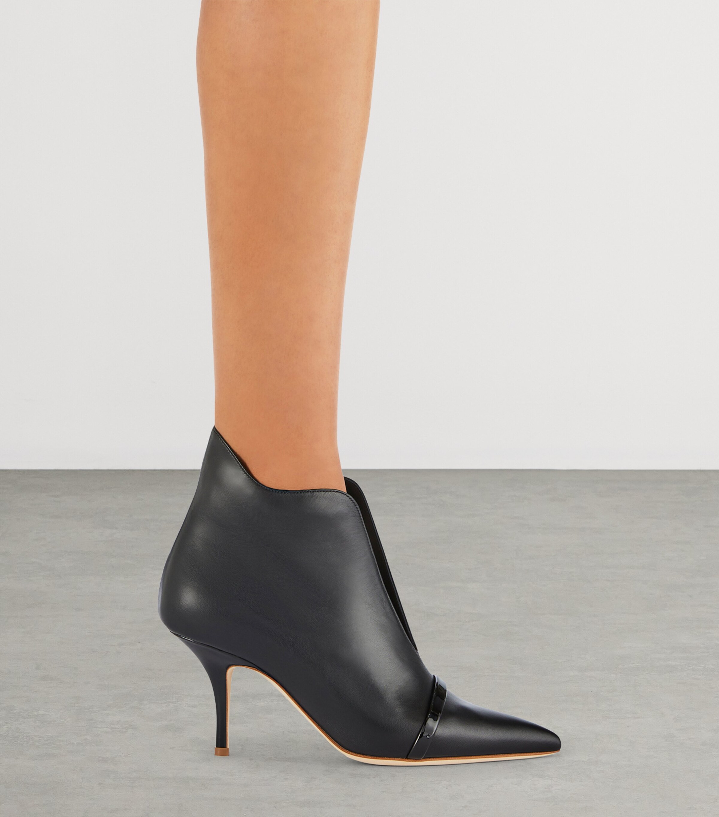 Leather Cora Ankle Boots 70 BLACK Image 2