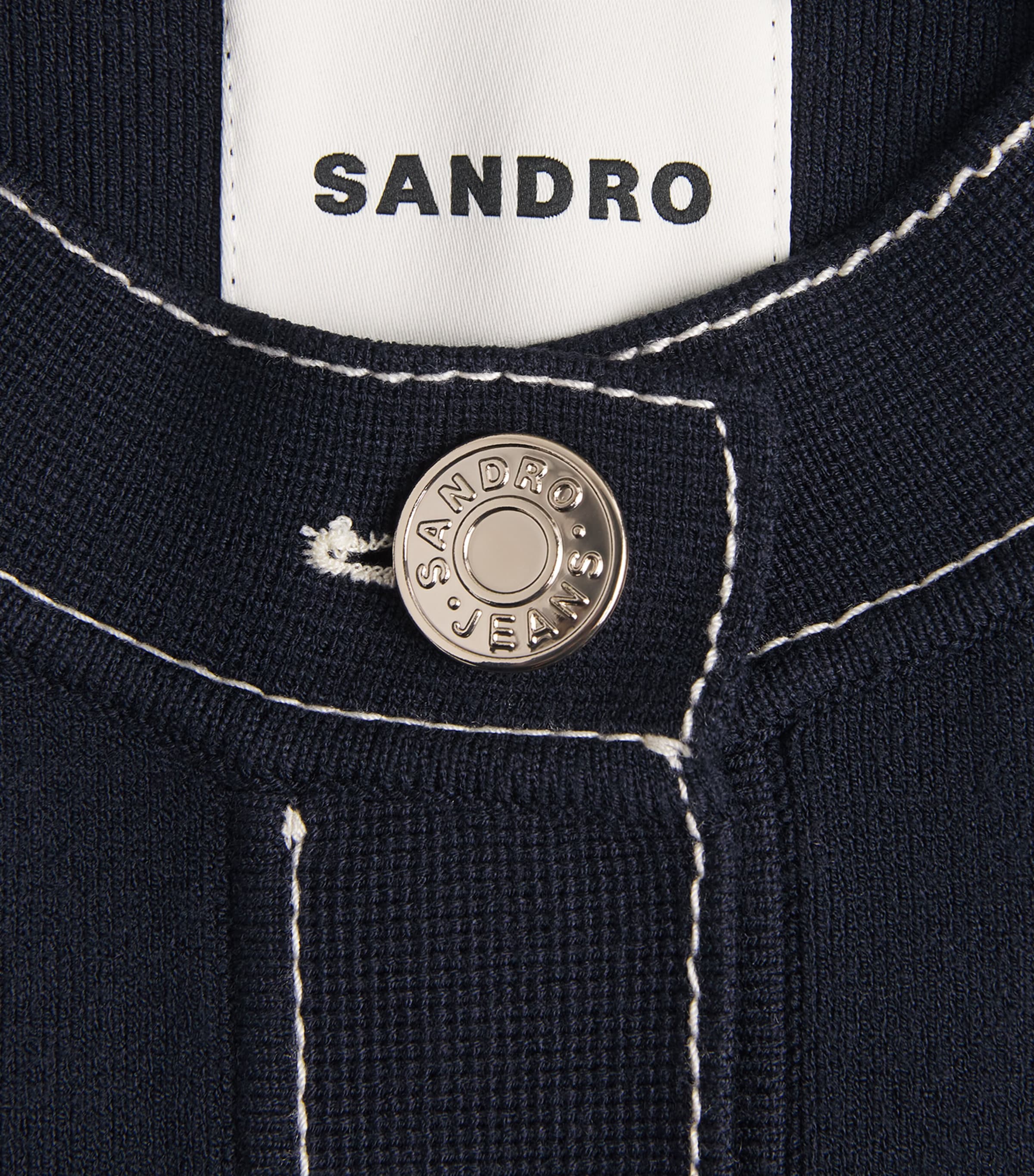 Topstitched Cardigan NAVY BLUE Image 5