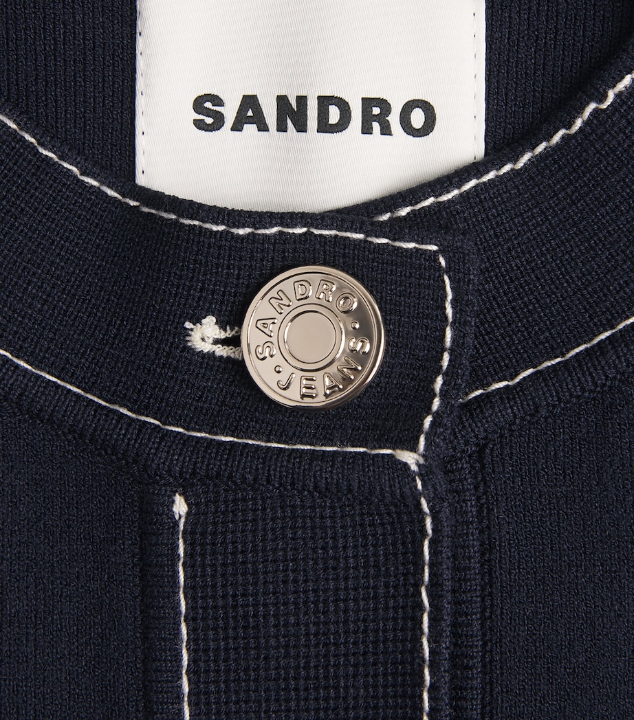 Topstitched Cardigan NAVY BLUE Image 5