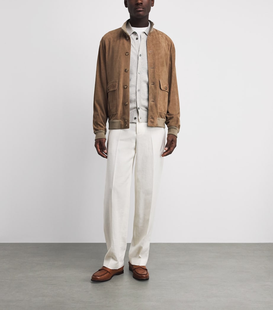 Paul & Shark Mens Cashmere-Linen Cardigan Light Grey Image 2