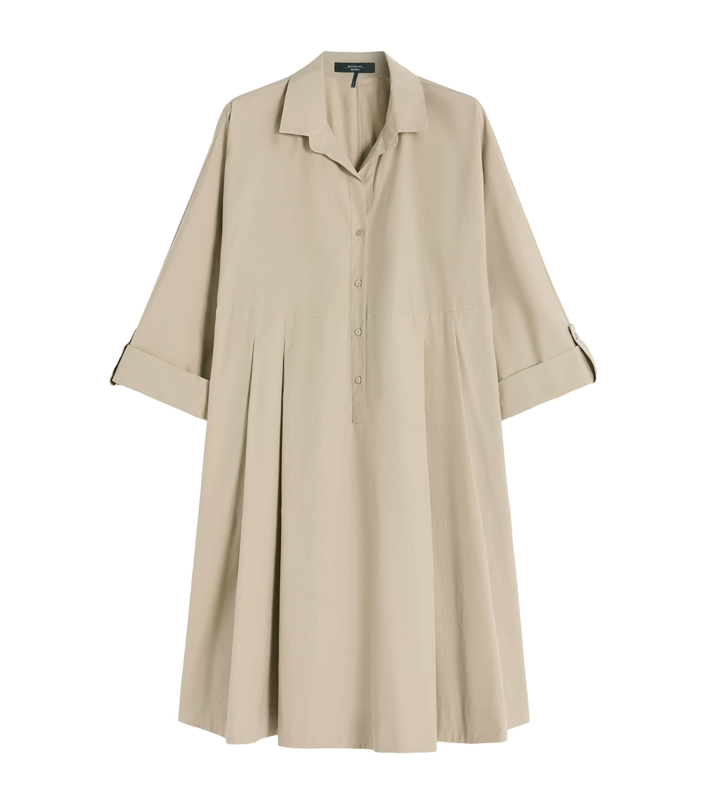 Weekend Max Mara Womens Cotton Mini Shirt Dress Sand Image 1