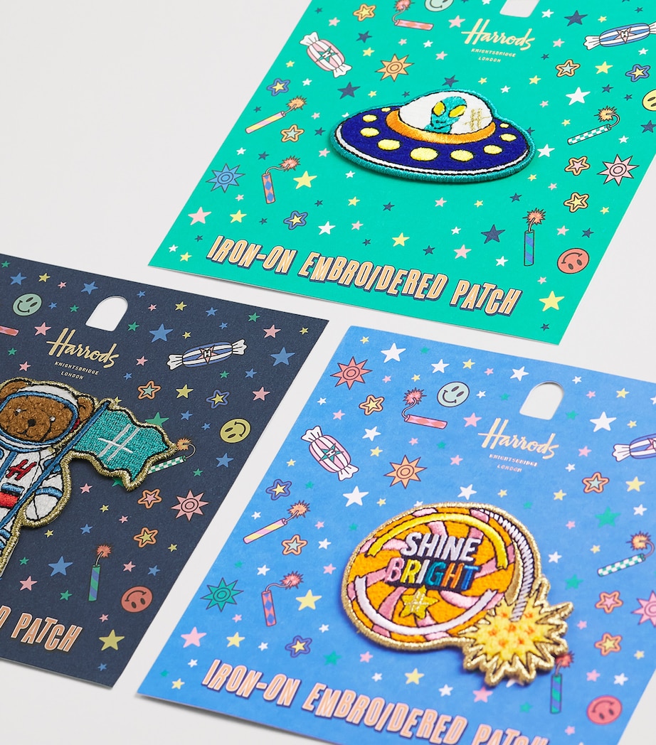 Harrods Pop Rocket Iron-On Alien Embroidered Patch Image 2