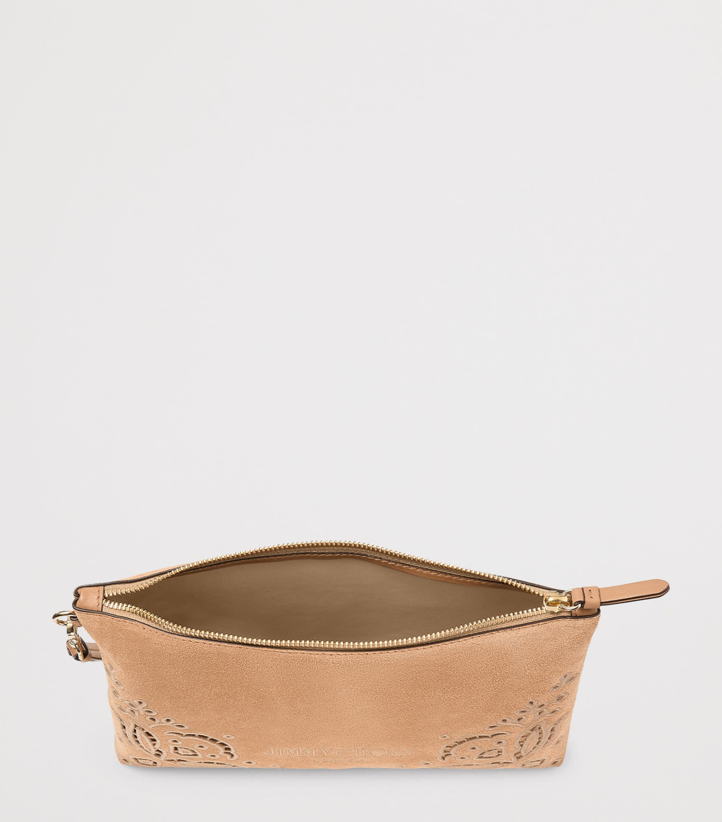 Suede Embroidered Pouch TOFFEE/LIGHT GOLD Image 4