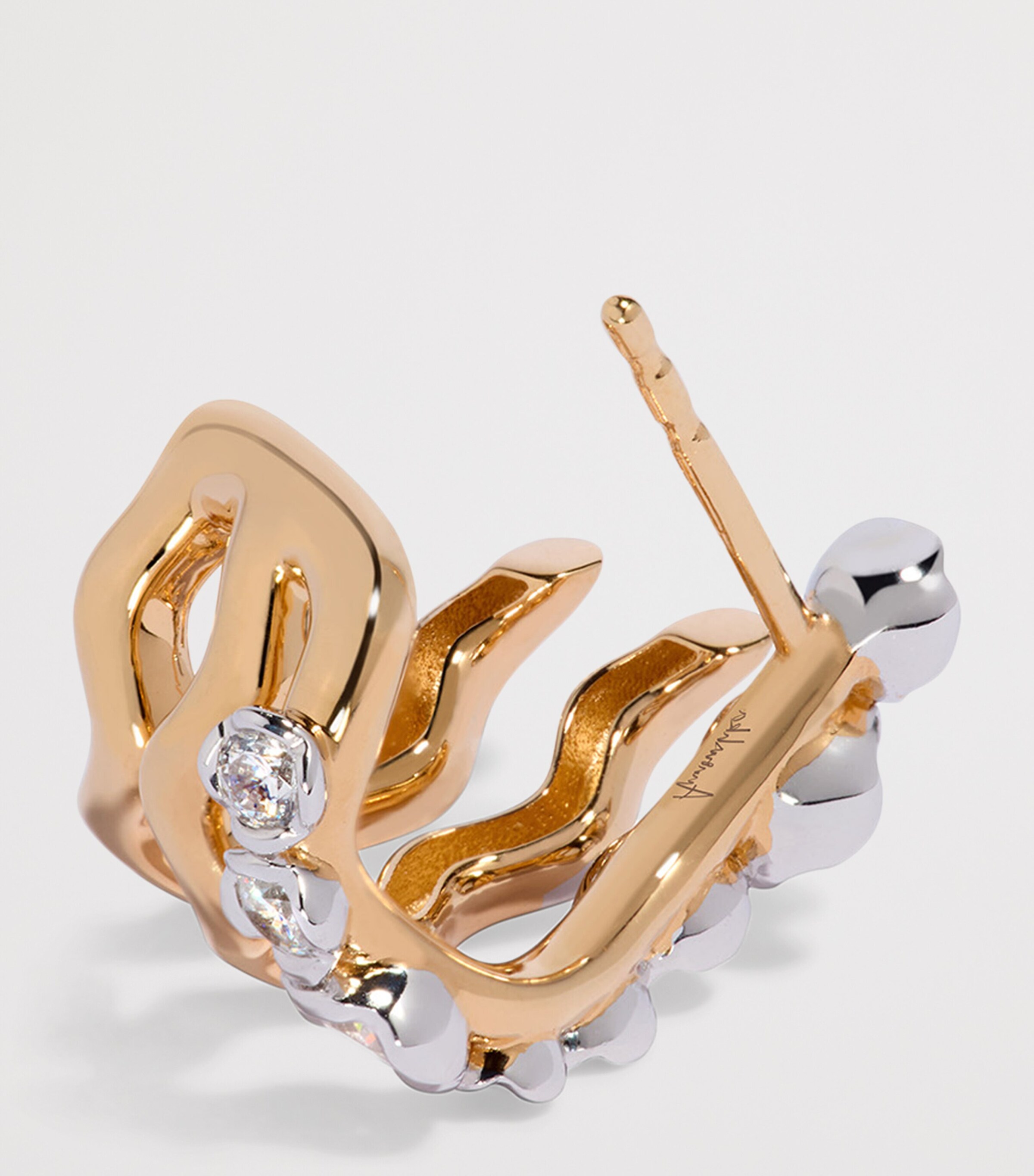 Annoushka Medium Yellow Gold and Diamond Six Hoop Earrings Image 3
