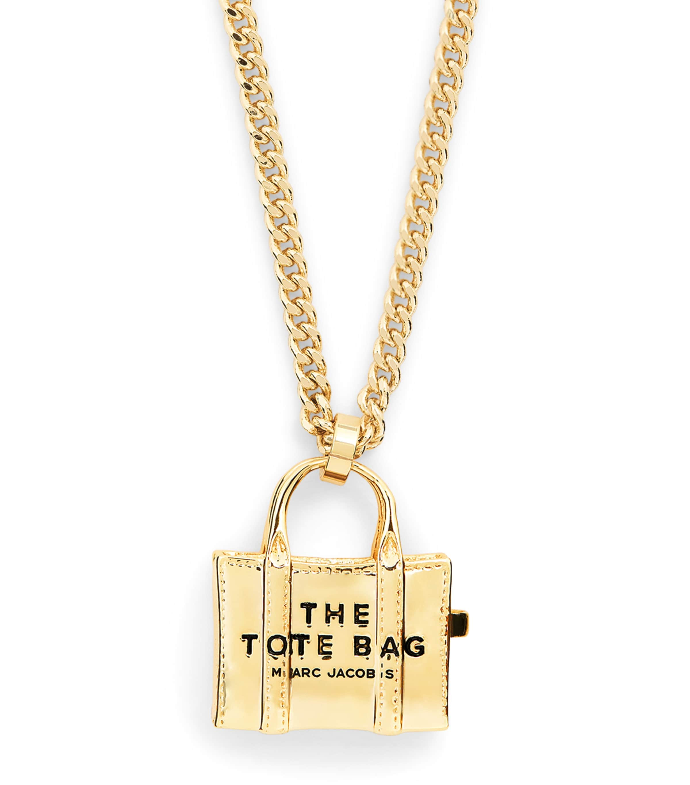 Marc Jacobs Gold-plated The Tote Bag Stud Pendant Necklace