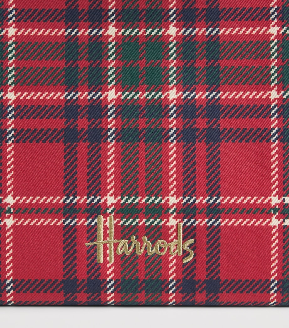 Harrods Small Tartan Tote Bag Red Image 6
