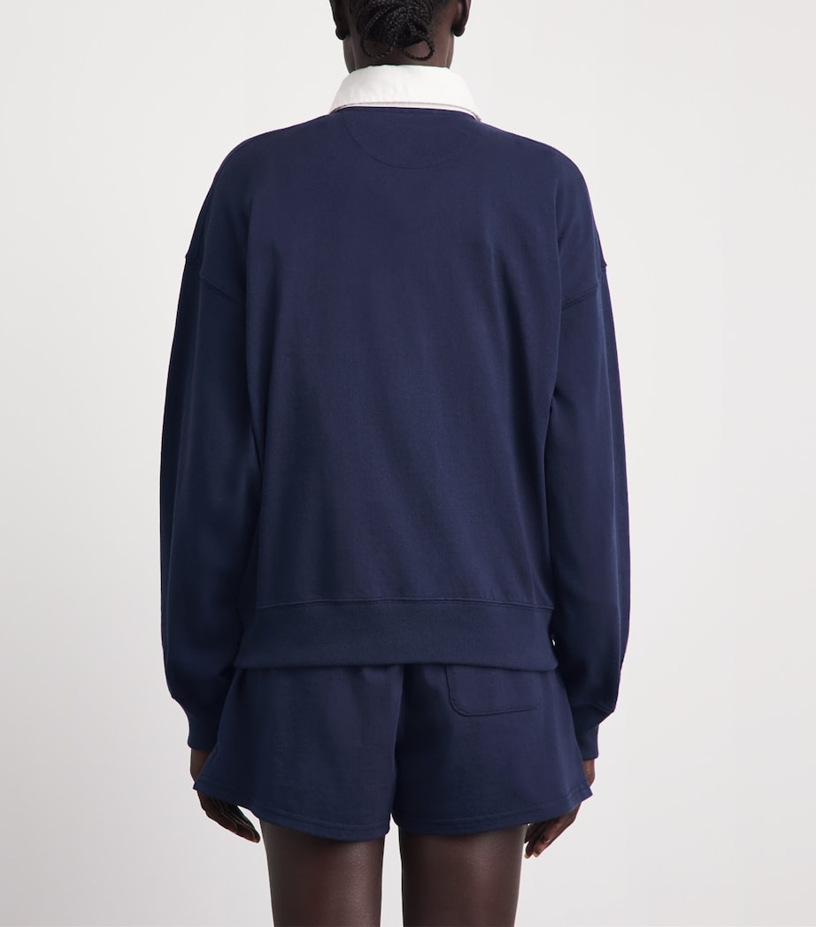 Polo Ralph Lauren Womens x Wimbledon Logo-Appliqué Sweatshirt Refined Navy Multi Image 5