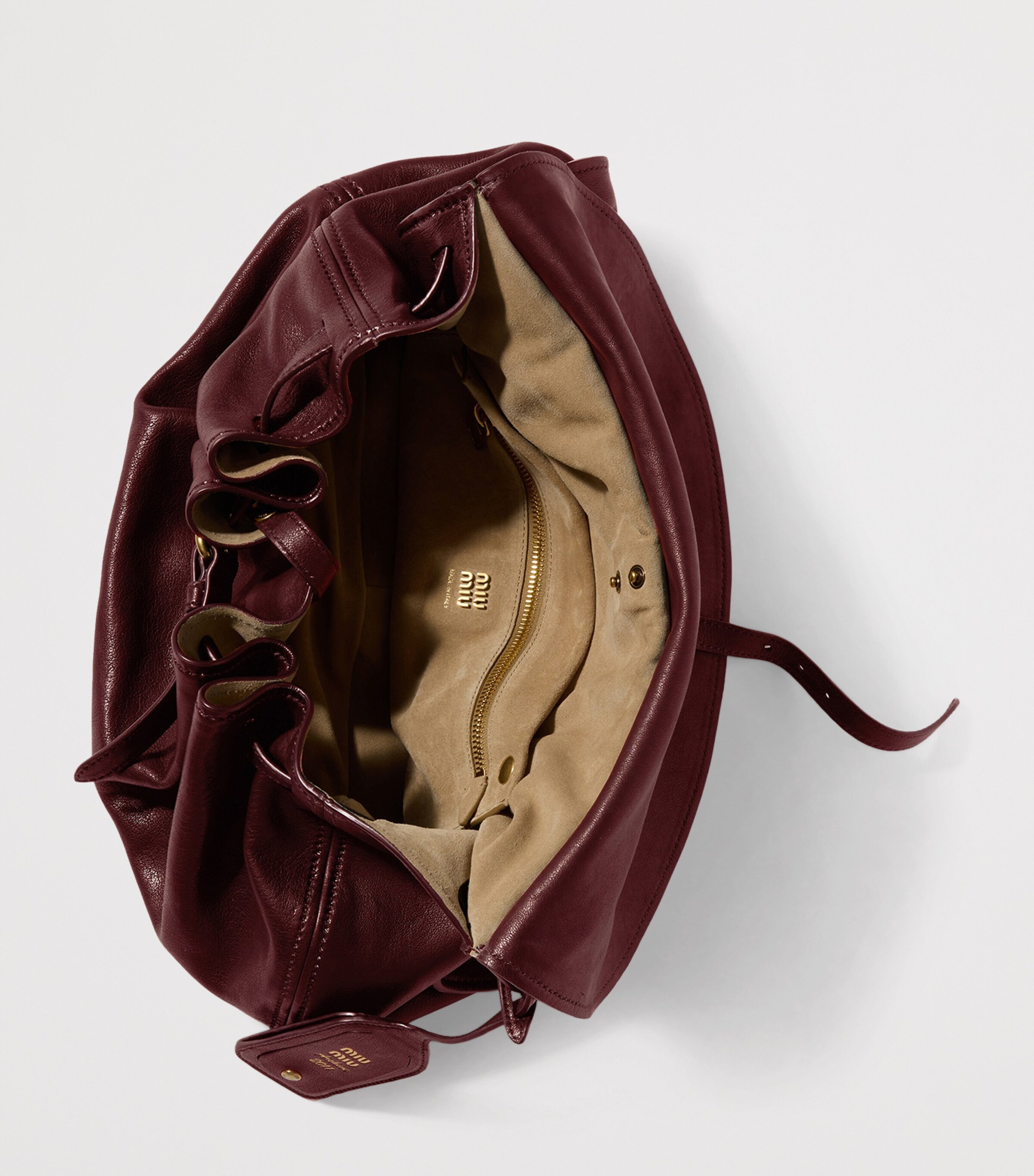 Miu Miu Leather Rendez-Vous Shoulder Bag Burgundy Image 4