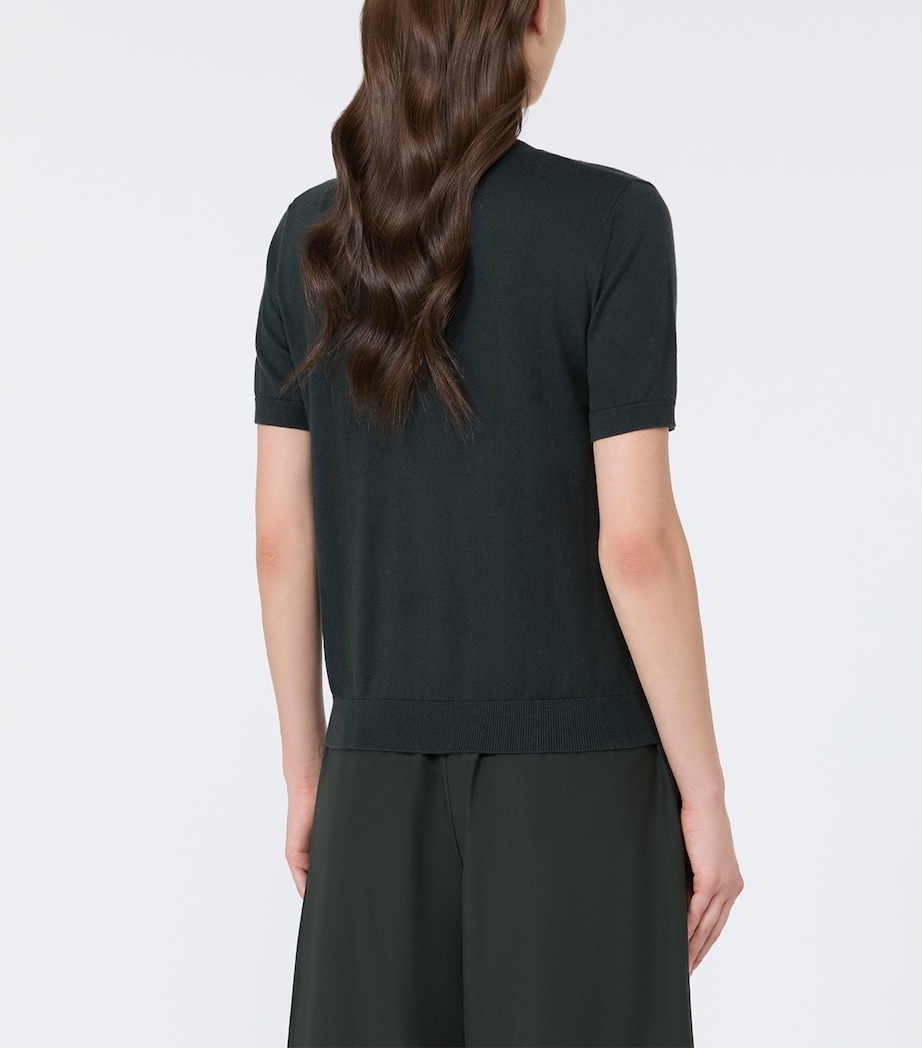Max Mara Womens Cashmere-Blend Knitted T-Shirt Dark Green Image 4