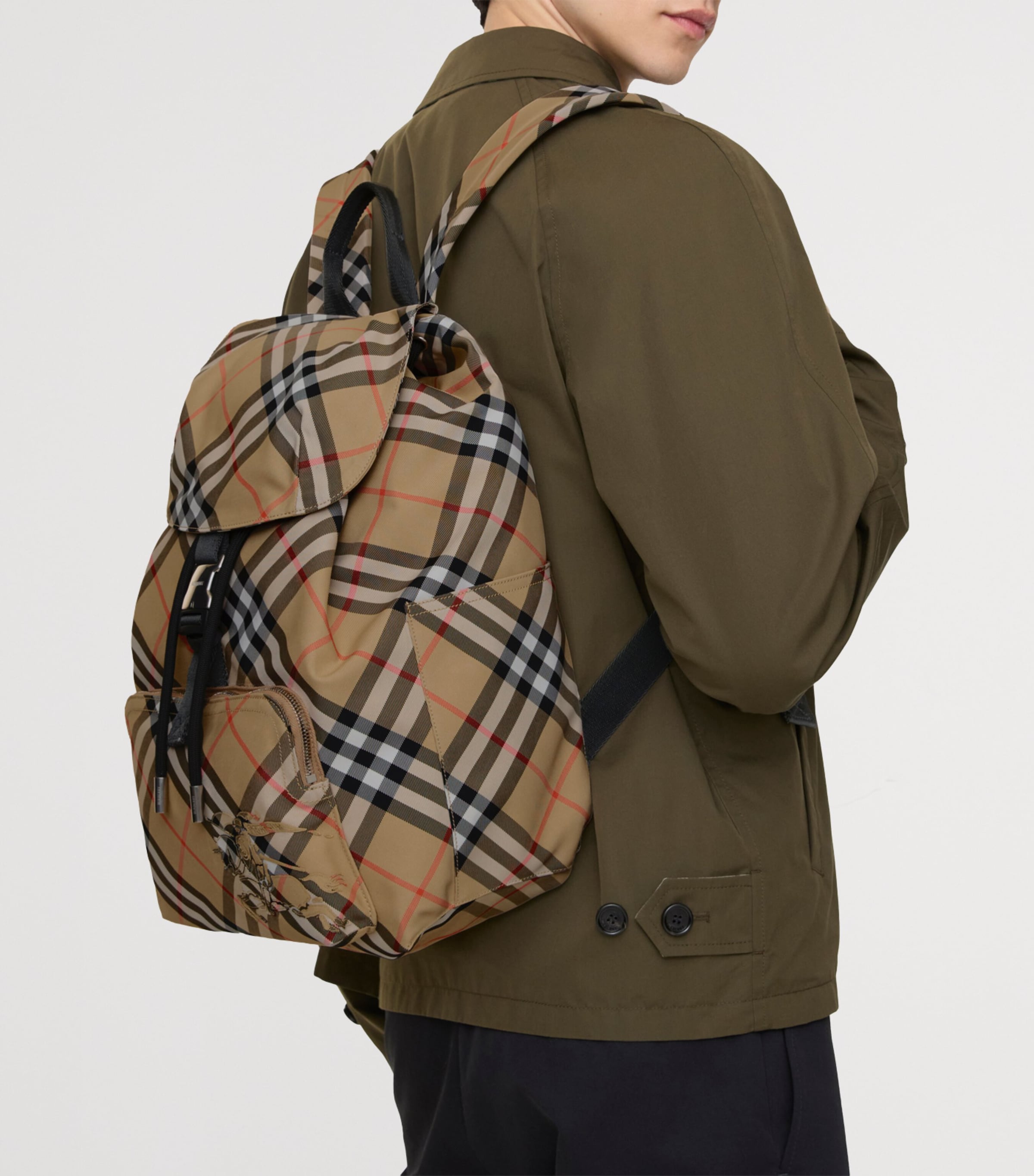 Burberry Check Print Backpack Sand Image 2