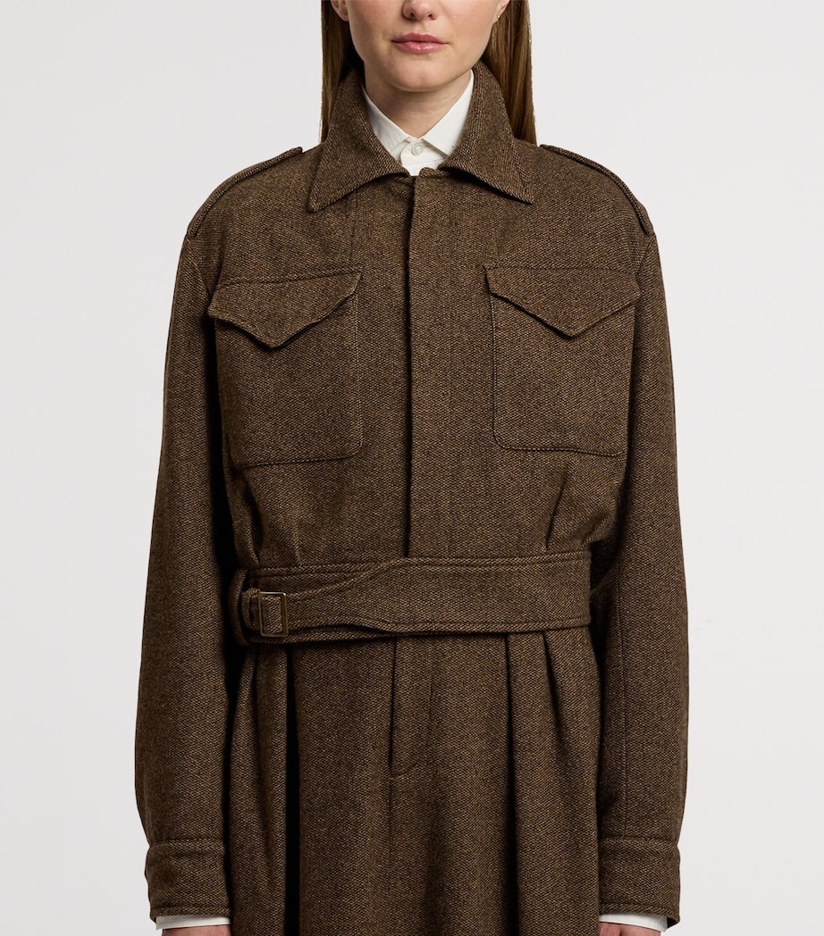 Birdseye Tweed Maddison Bomber Jacket DARK BROWN Image 13