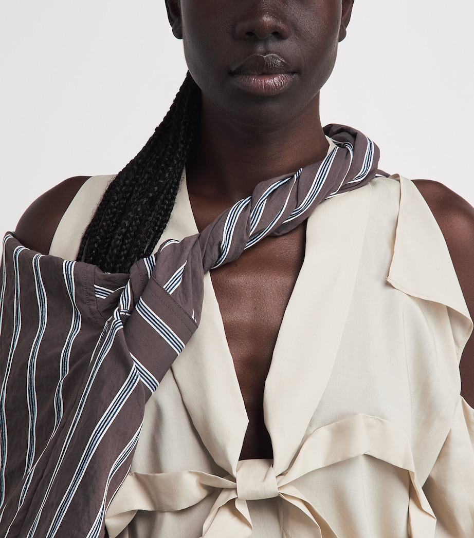 Acne Studios Womens Cut-Out Bow Blouse Light Beige Image 3