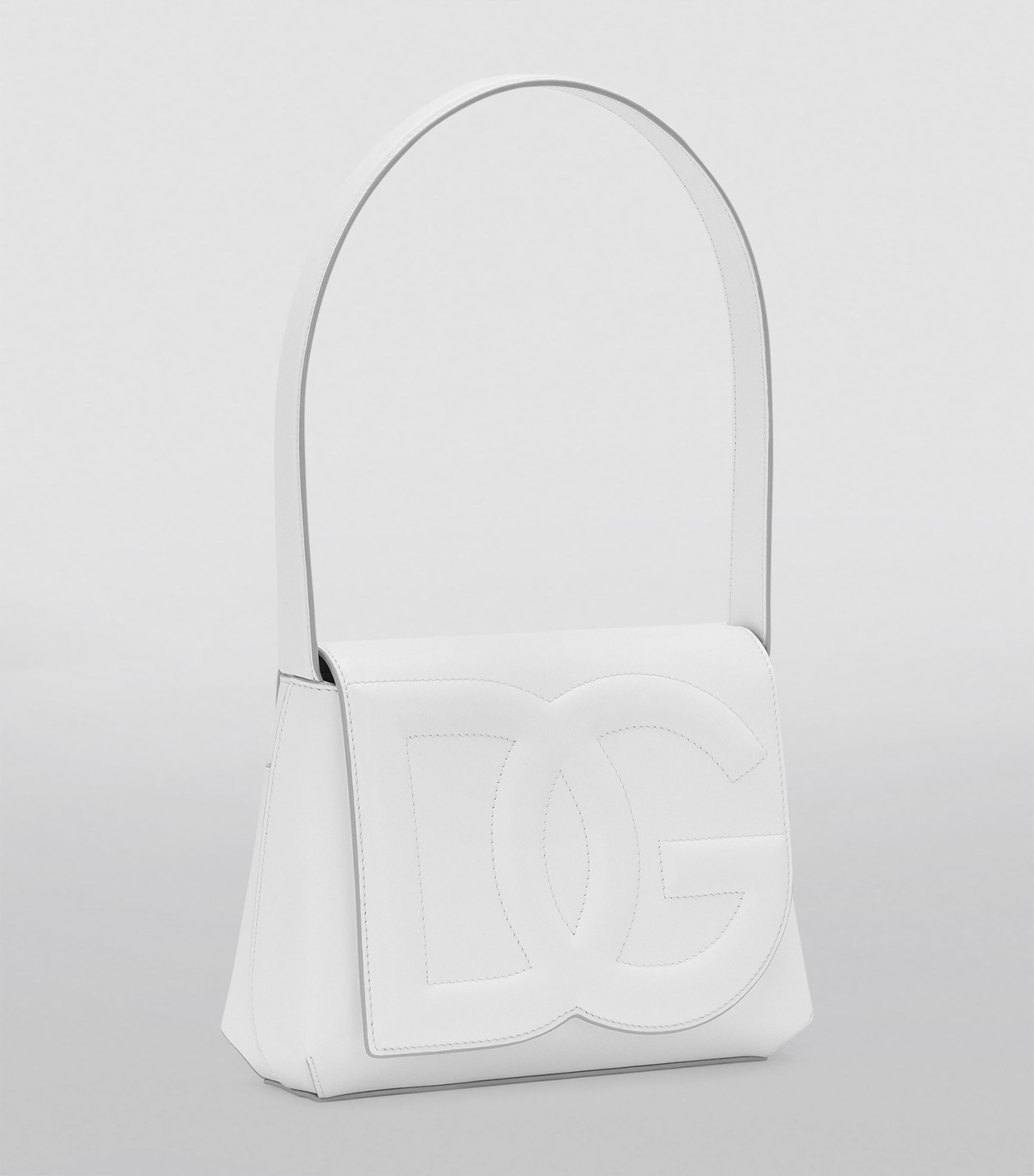 Leather DG Logo Shoulder Bag 80002-OPTICAL WHITE Image 6