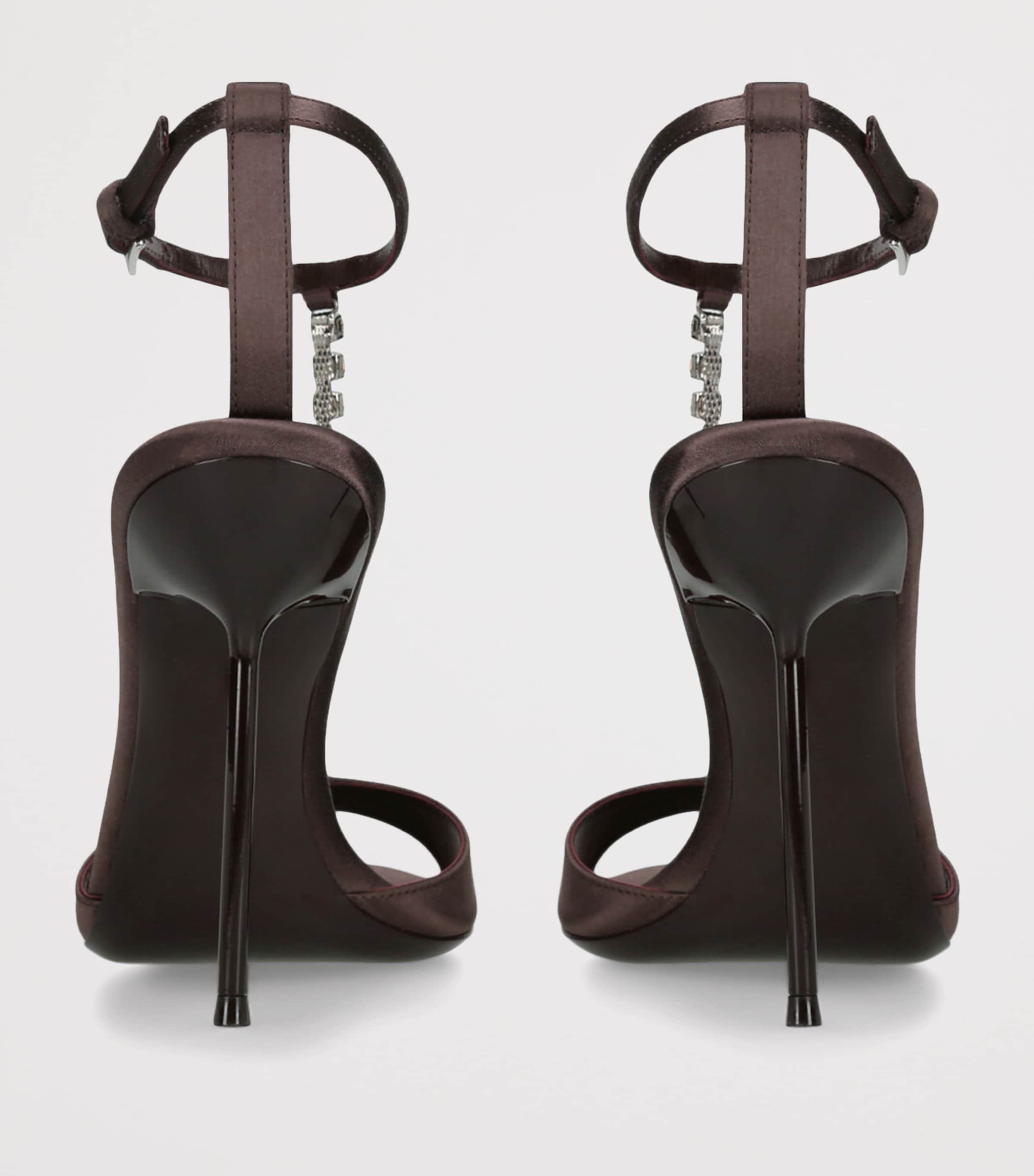 Lidia T-Strap Heeled Sandals 105 BROWN Image 2