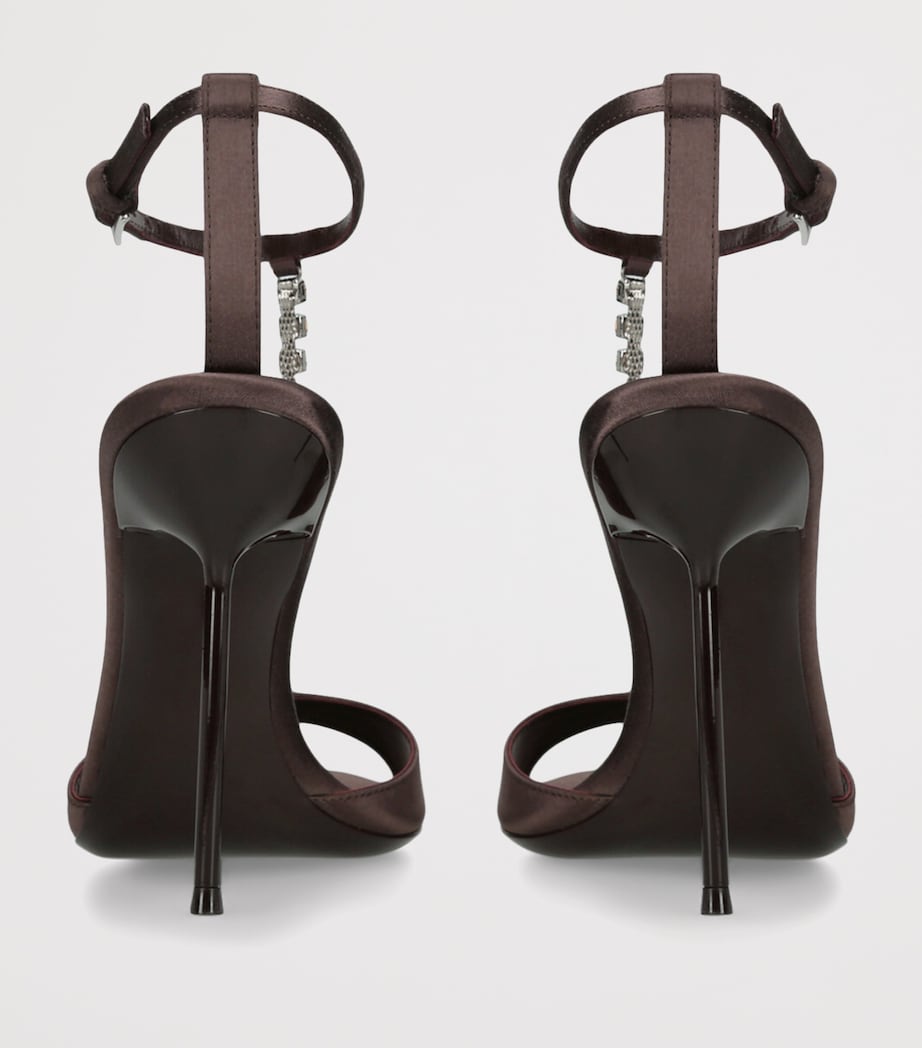 Lidia T-Strap Heeled Sandals 105 BROWN Image 2