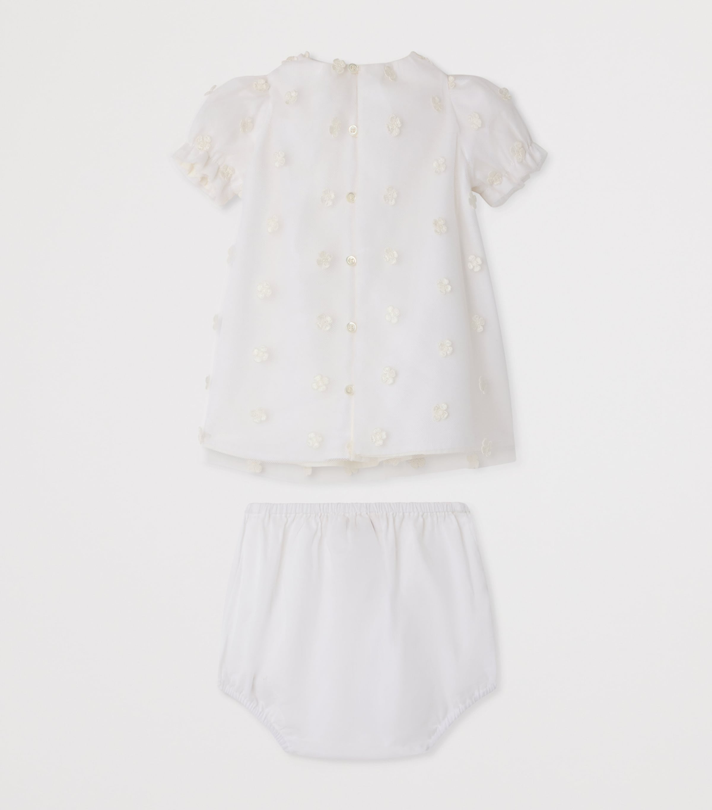 Bonpoint Embroiders Dress and Bloomers Set (6-18 Months) Blanc Naturel Image 2