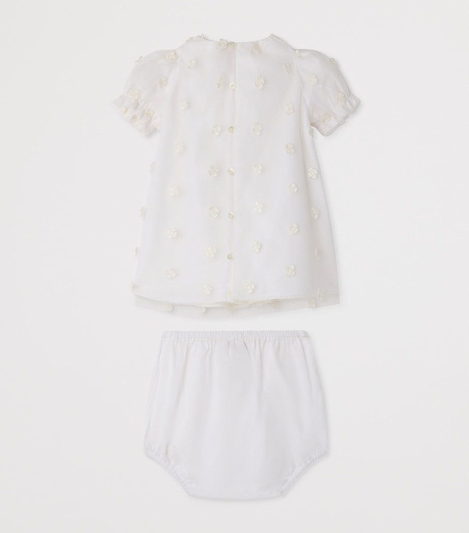 Bonpoint Embroiders Dress and Bloomers Set (6-18 Months) Blanc Naturel Image 2