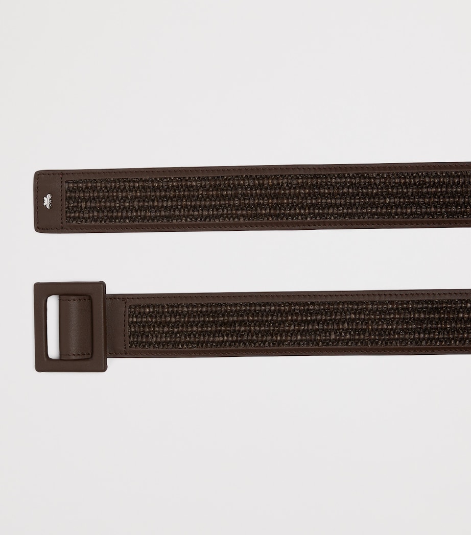 Weekend Max Mara Woven Leather-Trim Belt Dark Brown Image 2