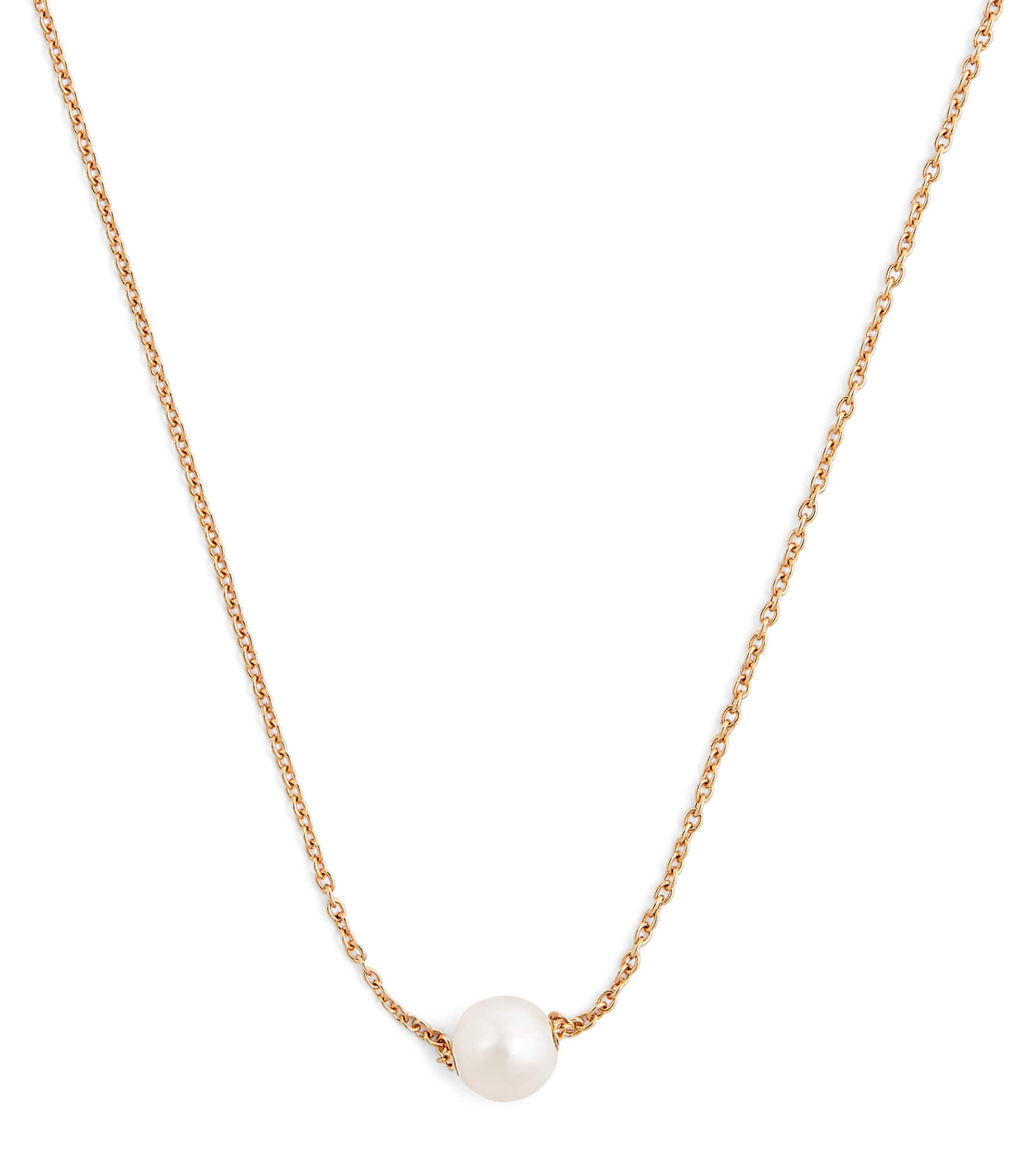 Sophie Bille Brahe Yellow Gold And Pearl Stella Necklace