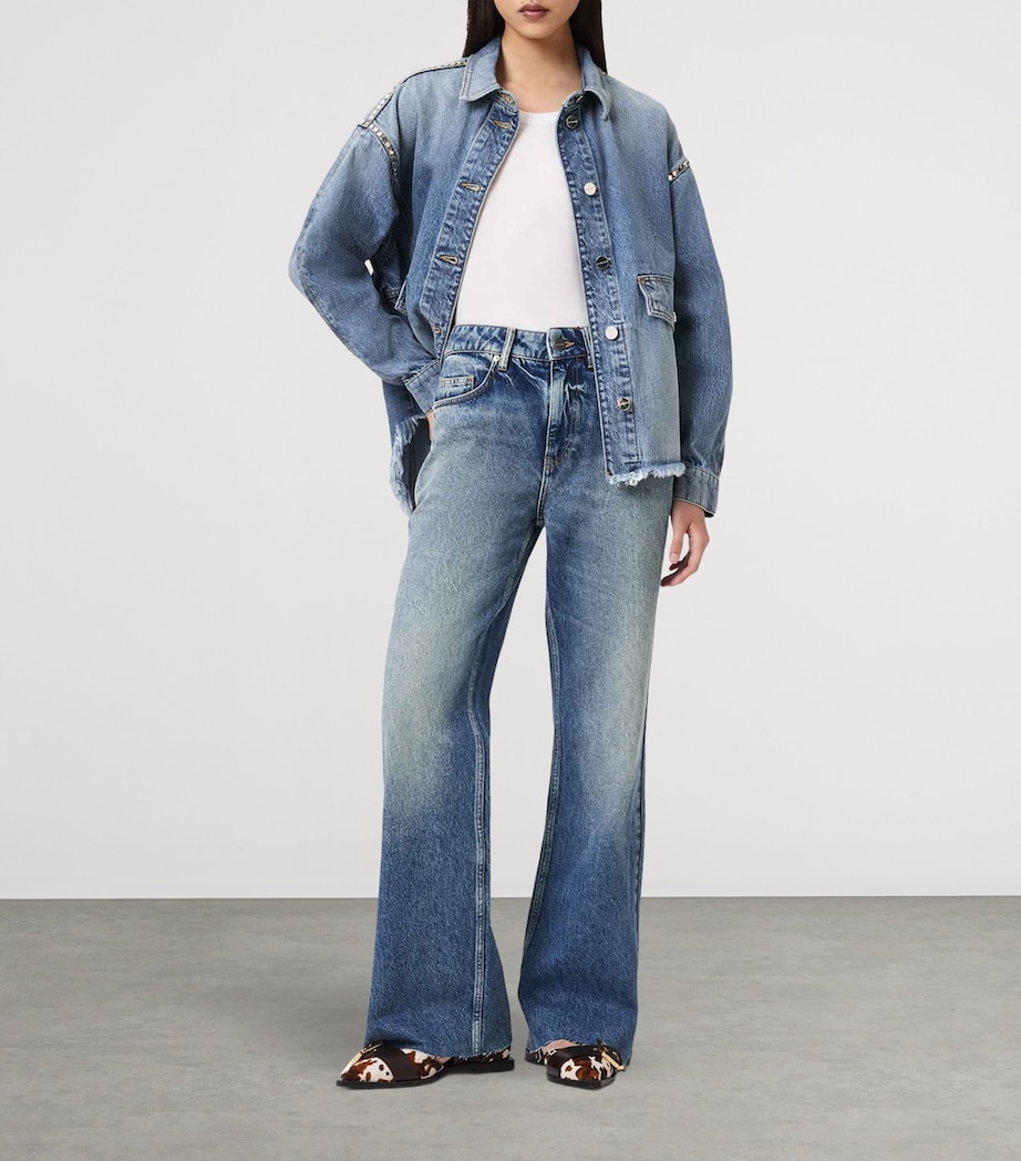 AllSaints Womens Ember Flared Jeans Vintage Indigo Image 7