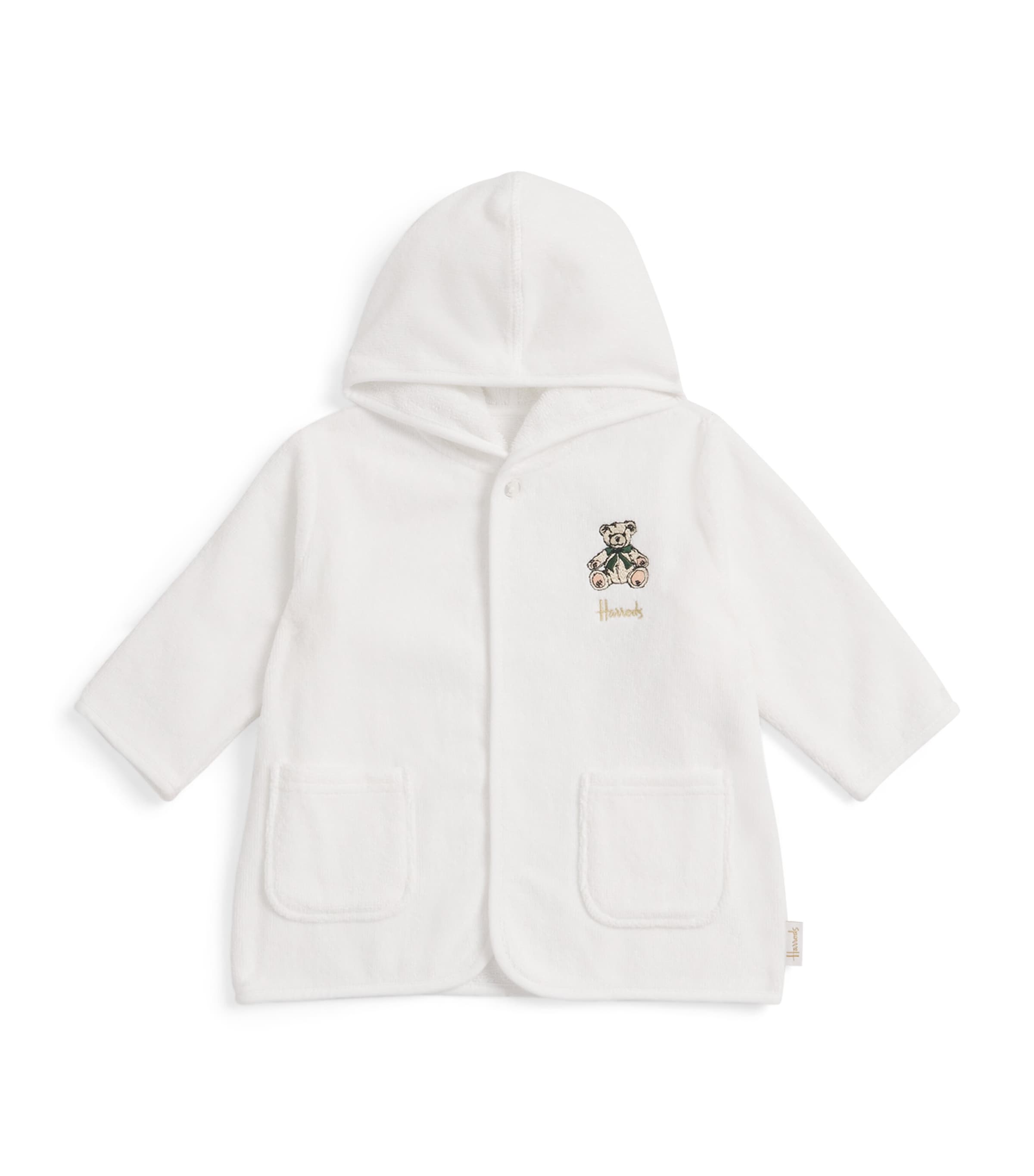 Harrods Embroidered Bathrobe In White