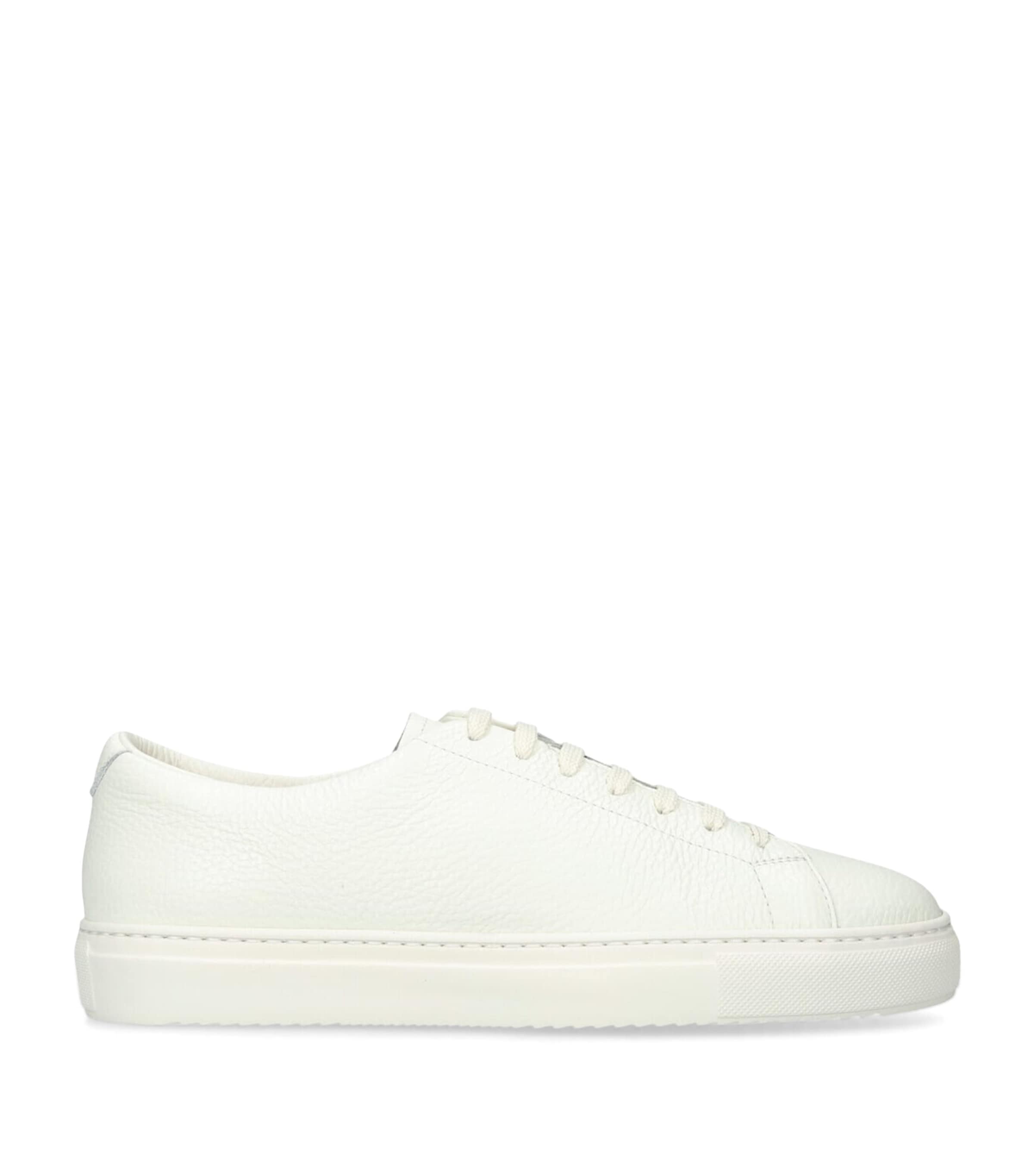 Doucal's Leather Tumblet Sneakers In White