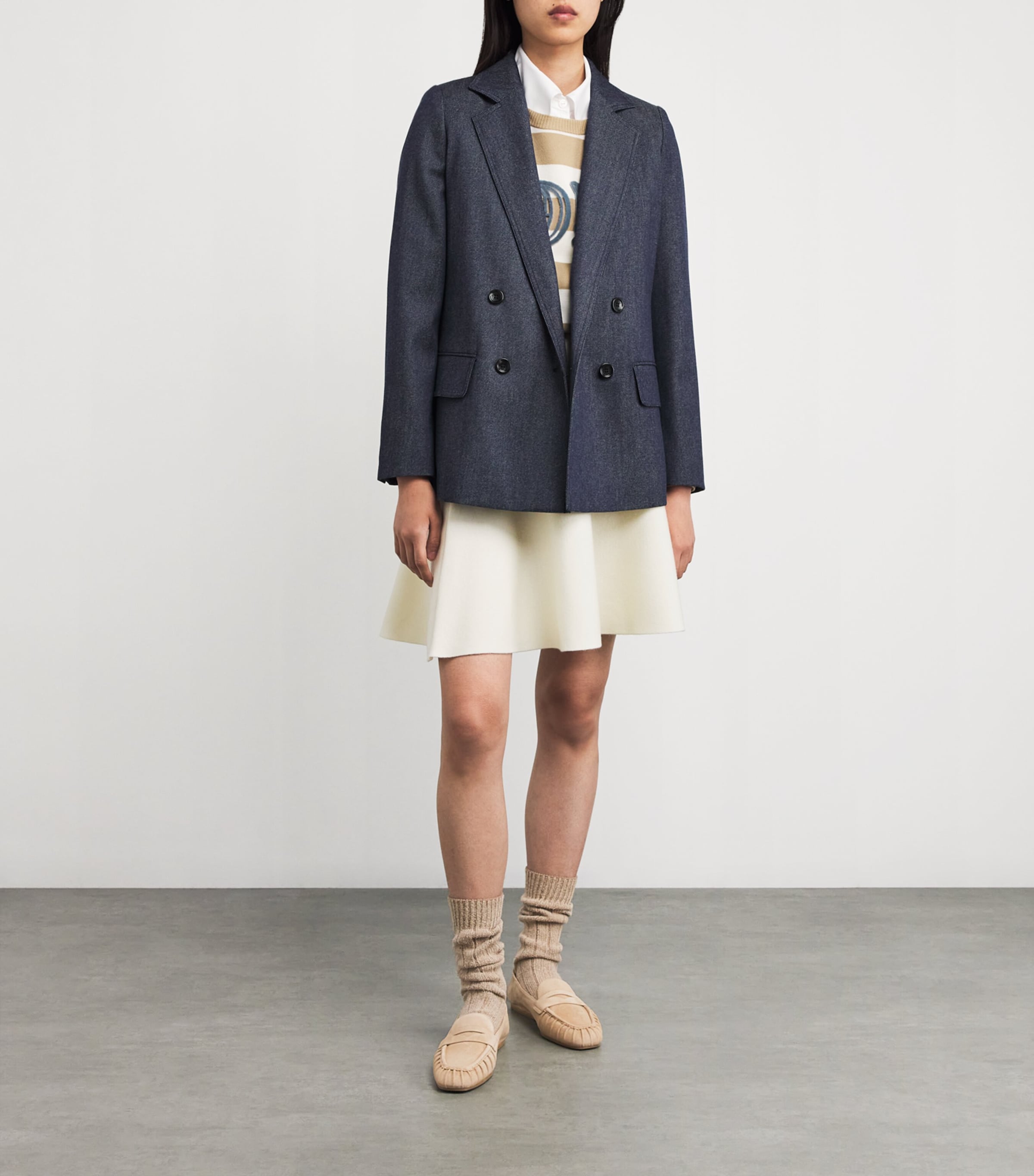 Virgin Wool Knit Midi Skirt SILK Image 2