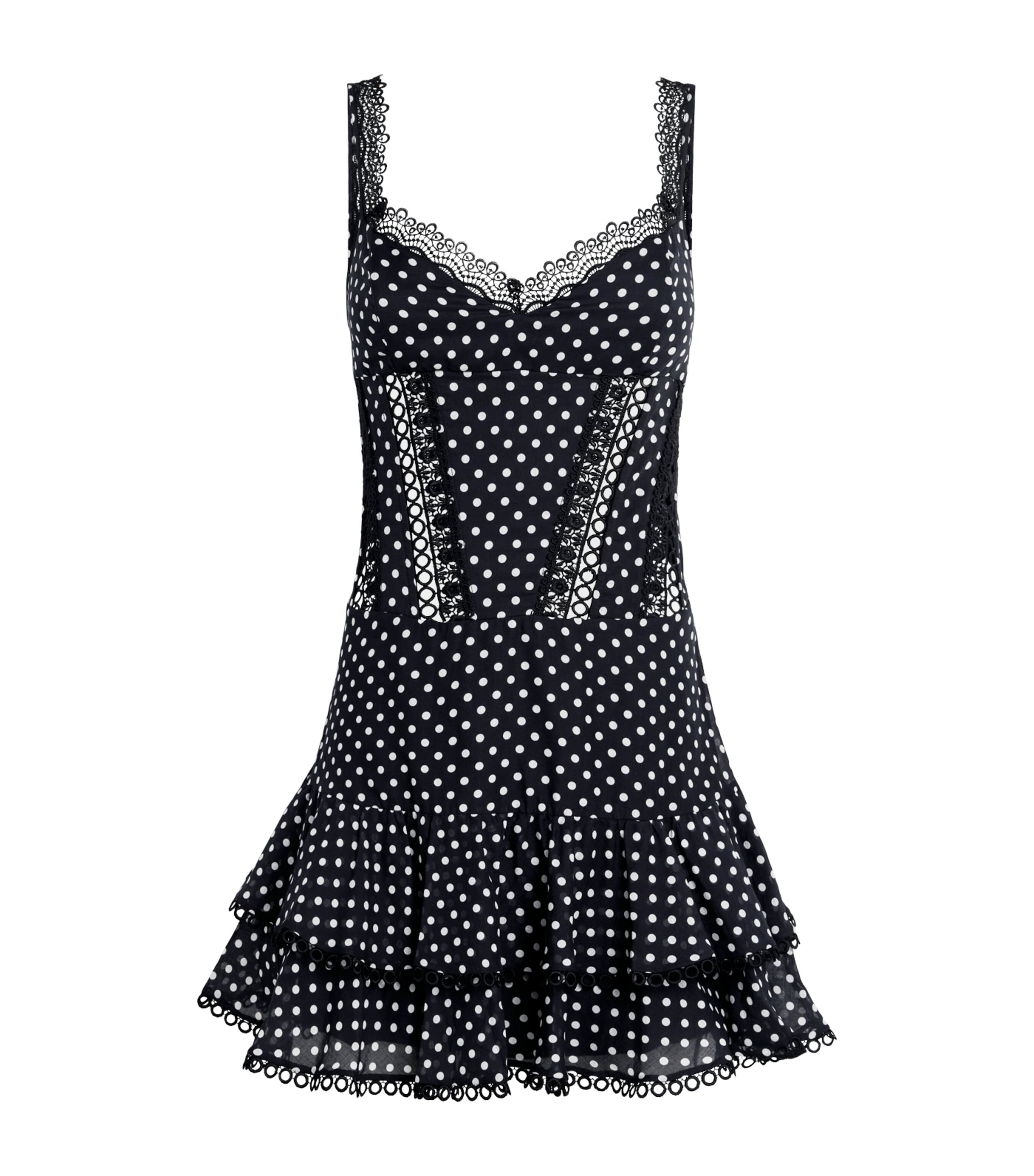 Charo Ruiz Ibiza Womens Polka-Dot Carmen Mini Dress Black Dots Image 1