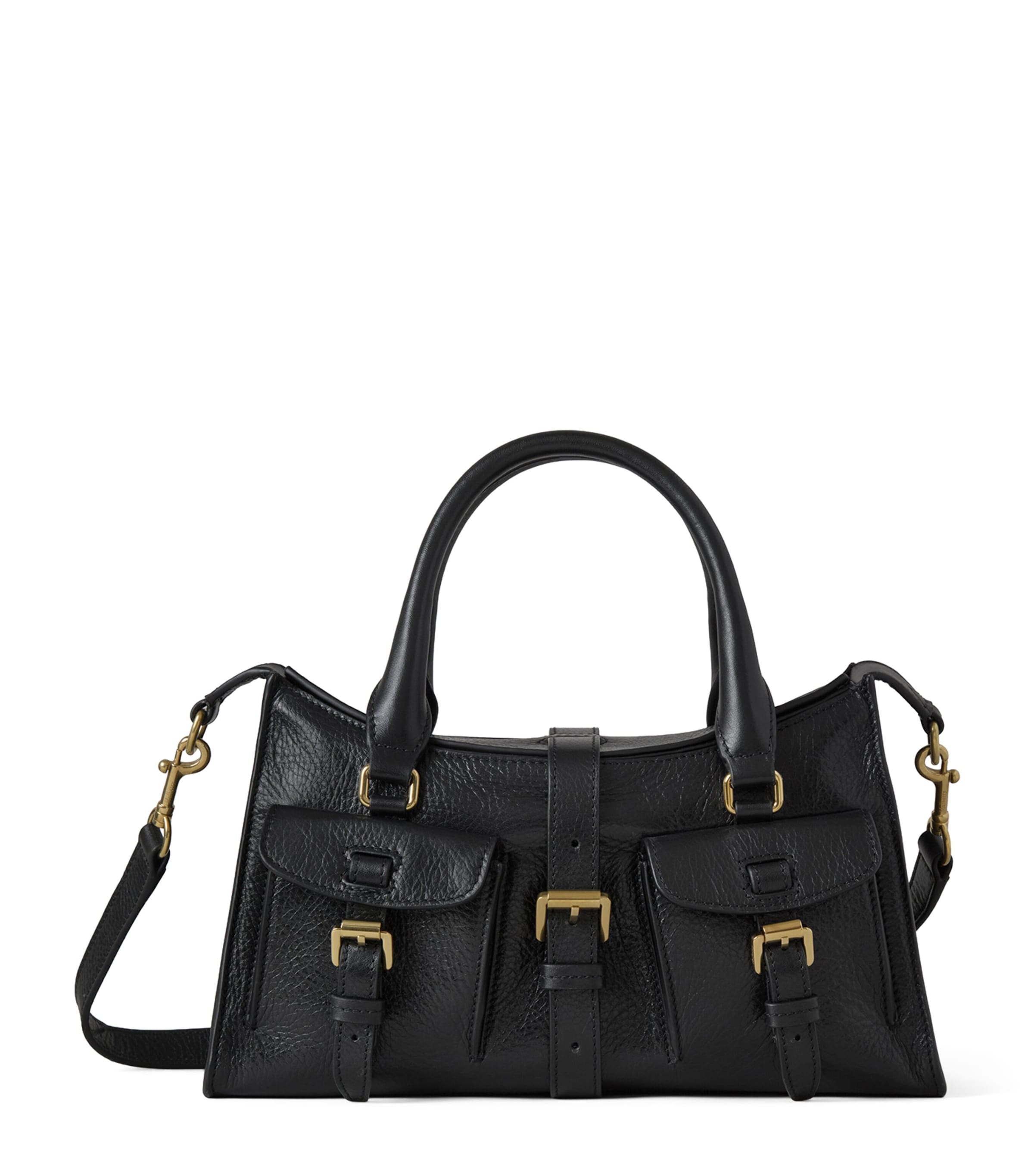 Small Leather Roxanne Top-Handle Bag BLACK Image 1