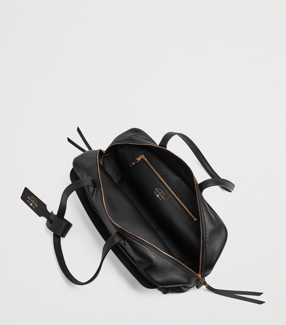 Medium Leather Carrie Bowling Top-Handle Bag 1000 Image 4