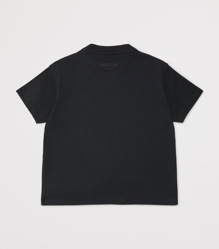 FEAR OF GOD ESSENTIALS KIDS Cotton Logo T-Shirt (2-16 Years) Vintage Black Image 2
