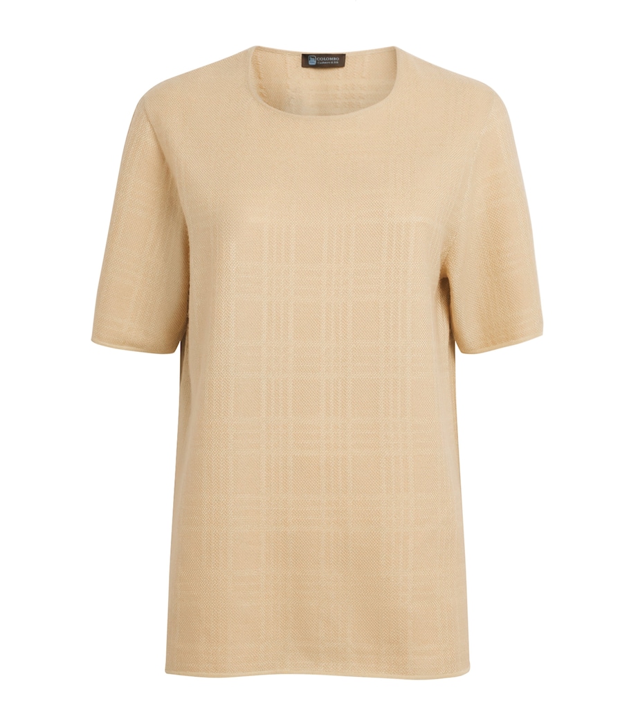 Colombo Womens Cashmere-Silk Knit T-Shirt Grey Image 1