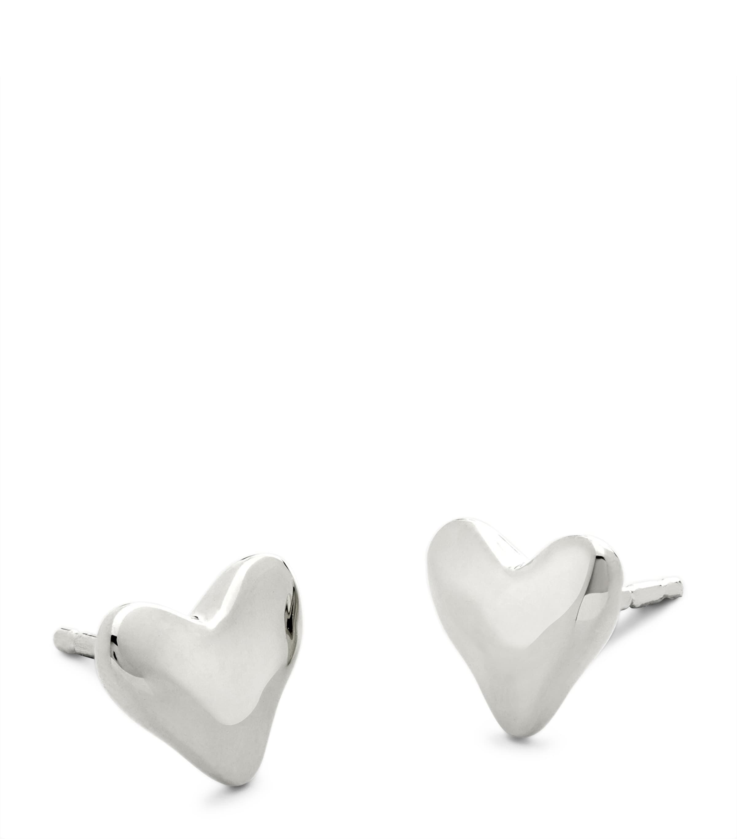 Monica Vinader Sterling Silver Heart Earrings Sterling Silver Image 1
