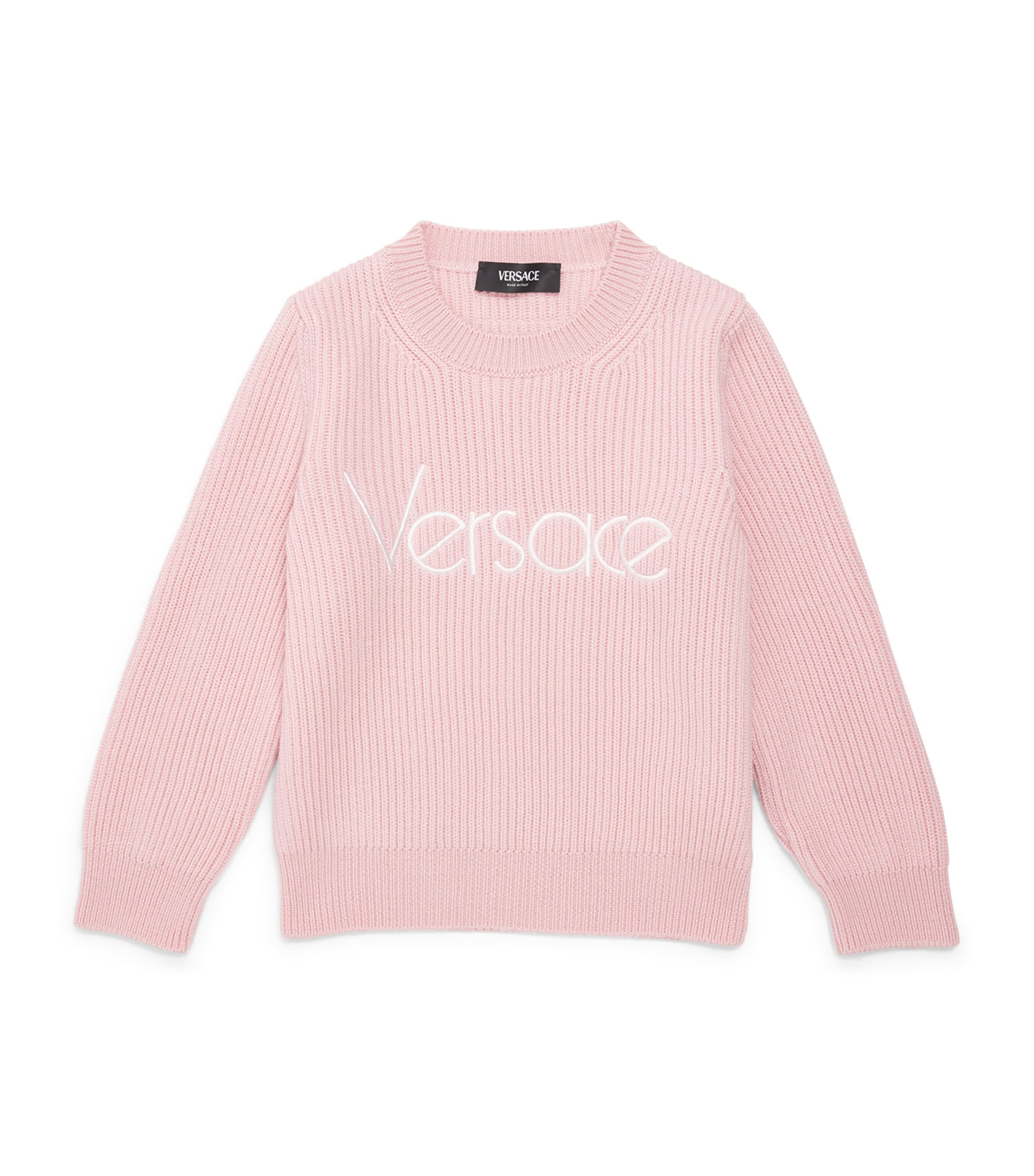 VERSACE VIRGIN WOOL LOGO SWEATER 