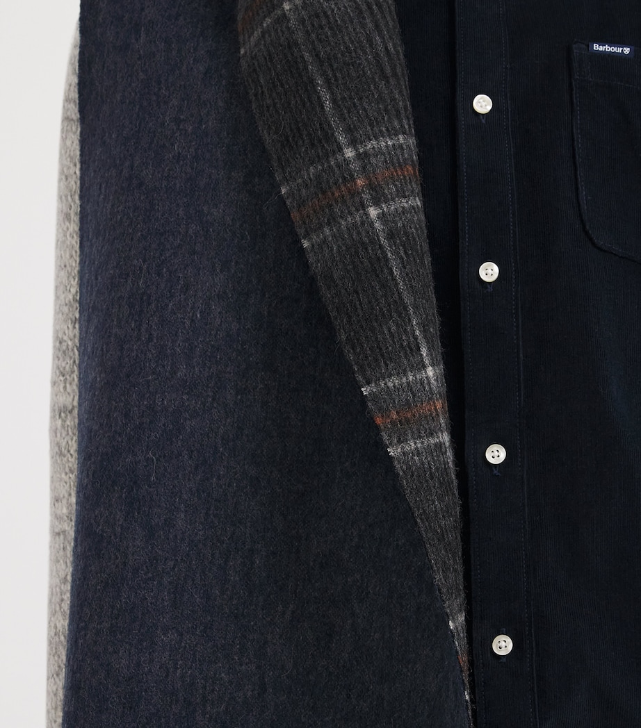 Wool Marsden Reversible Scarf GREY/NAVY Image 3