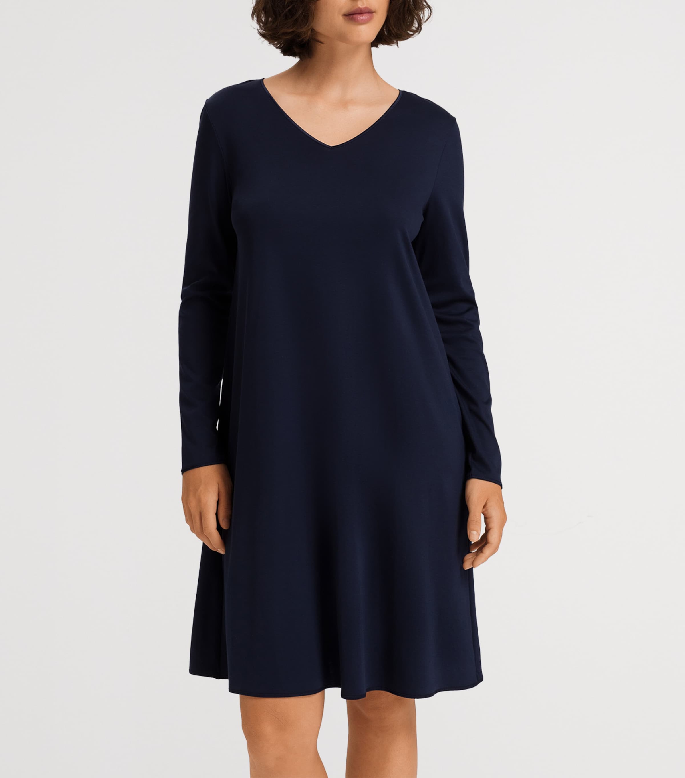 Cotton Long-Sleeve Nightdress DEEP NAVY Image 2
