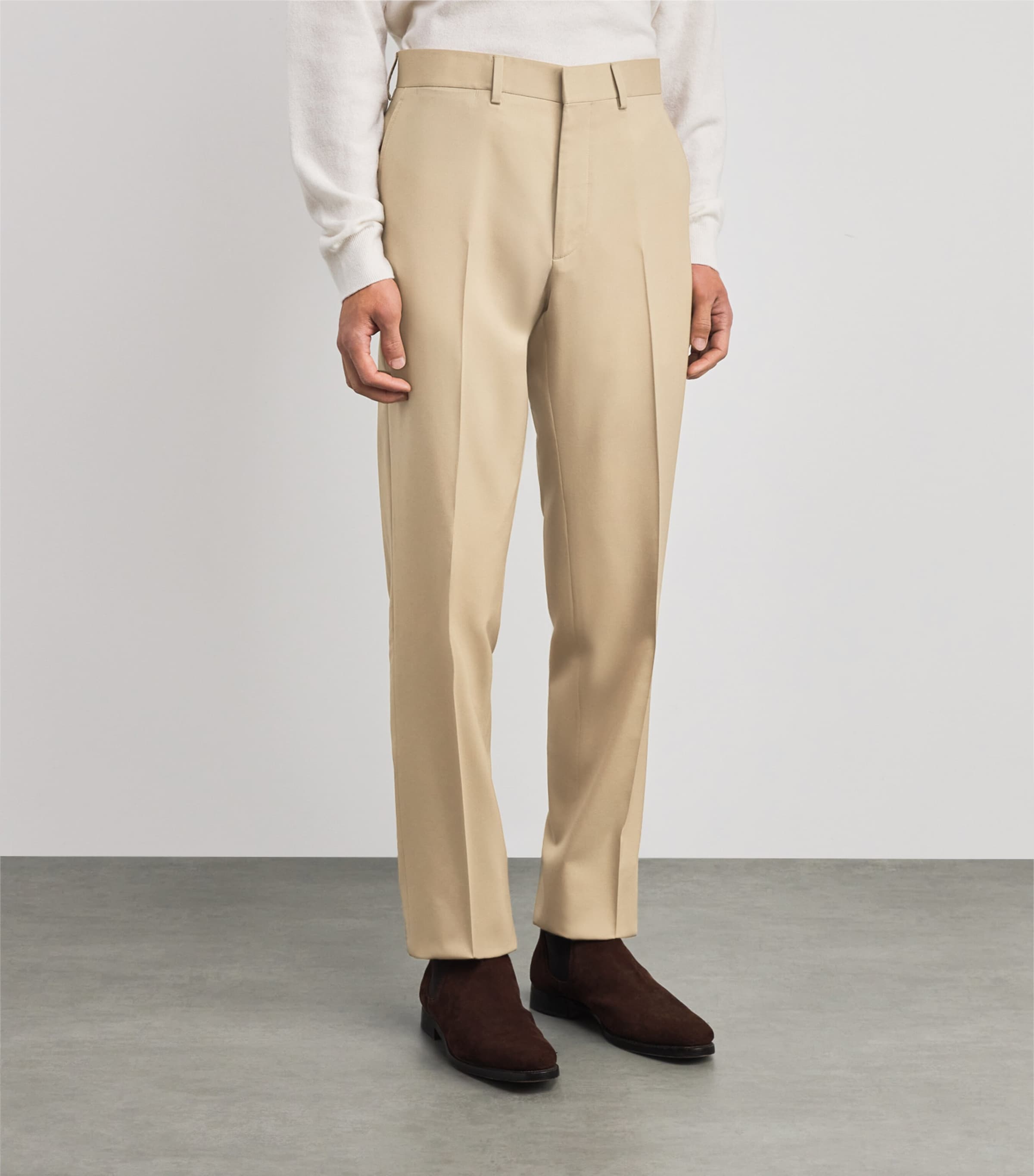 Ralph Lauren Purple Label Mens Wool Tailored Trousers Cla Tan Image 3