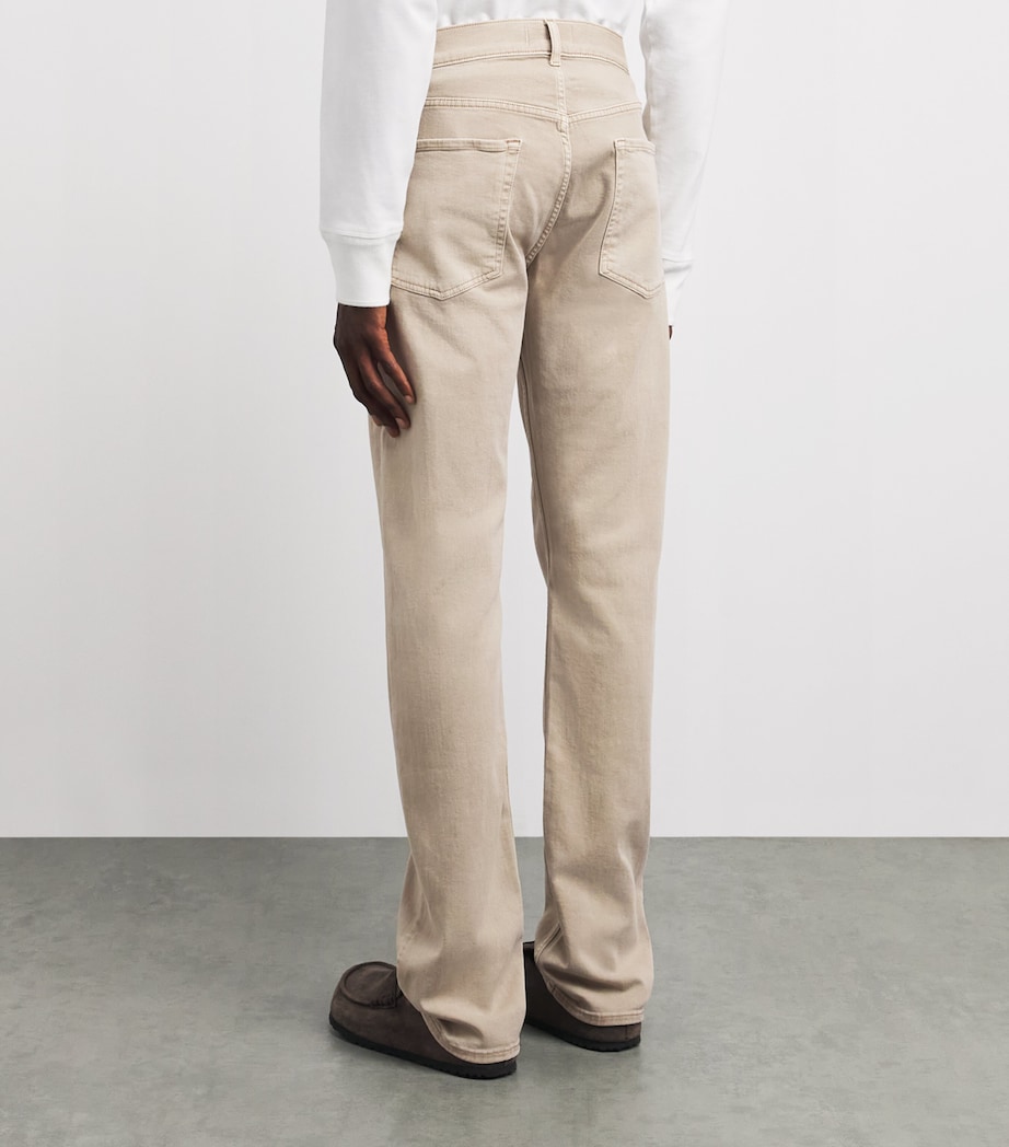 7 For All Mankind Mens The Straight Jeans Beige Image 5