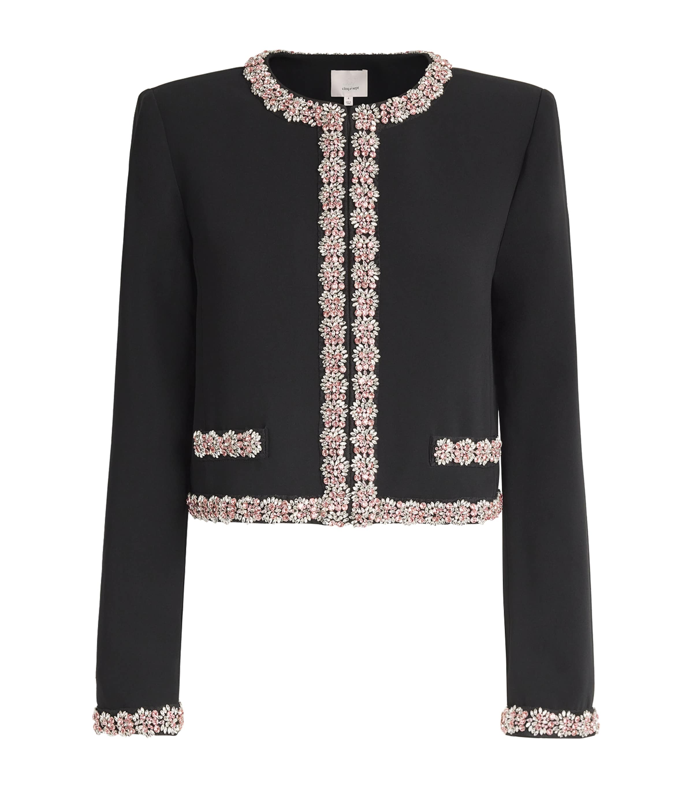 Cinq A Sept Womens Embellished Penelope Jacket Black/multi Image 1
