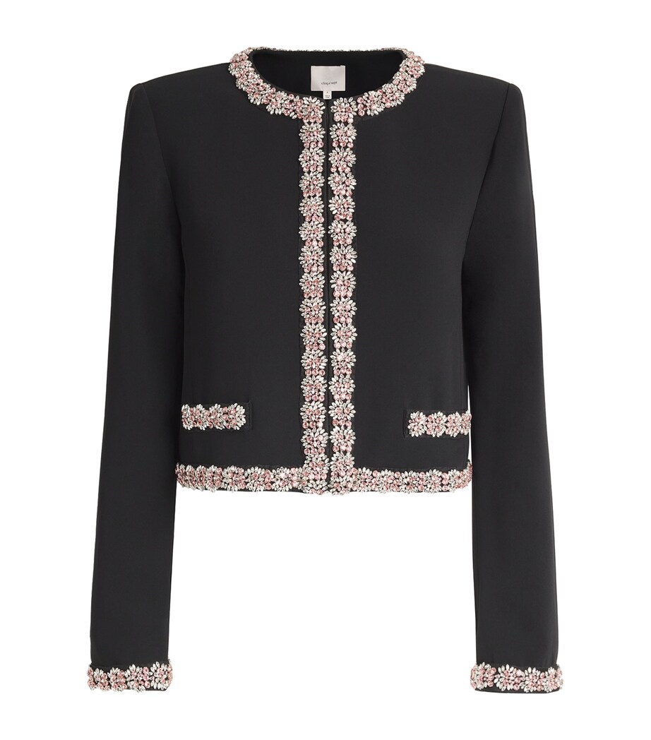 Cinq A Sept Womens Embellished Penelope Jacket Black/multi Image 1