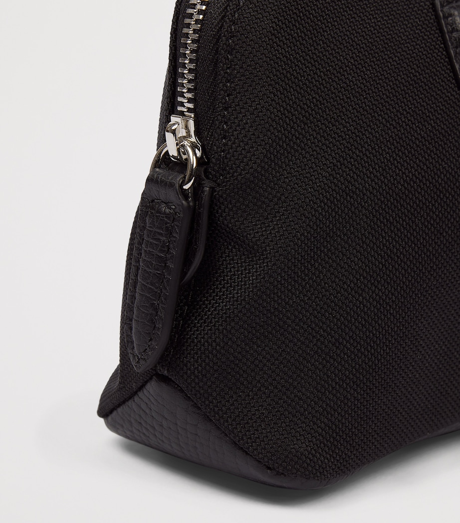 Smythson Small Canvas Wash Bag Black Image 5