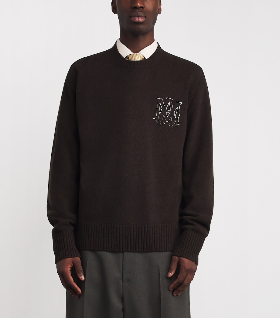 Wool Logo Sweater DARK BROWN Image 3