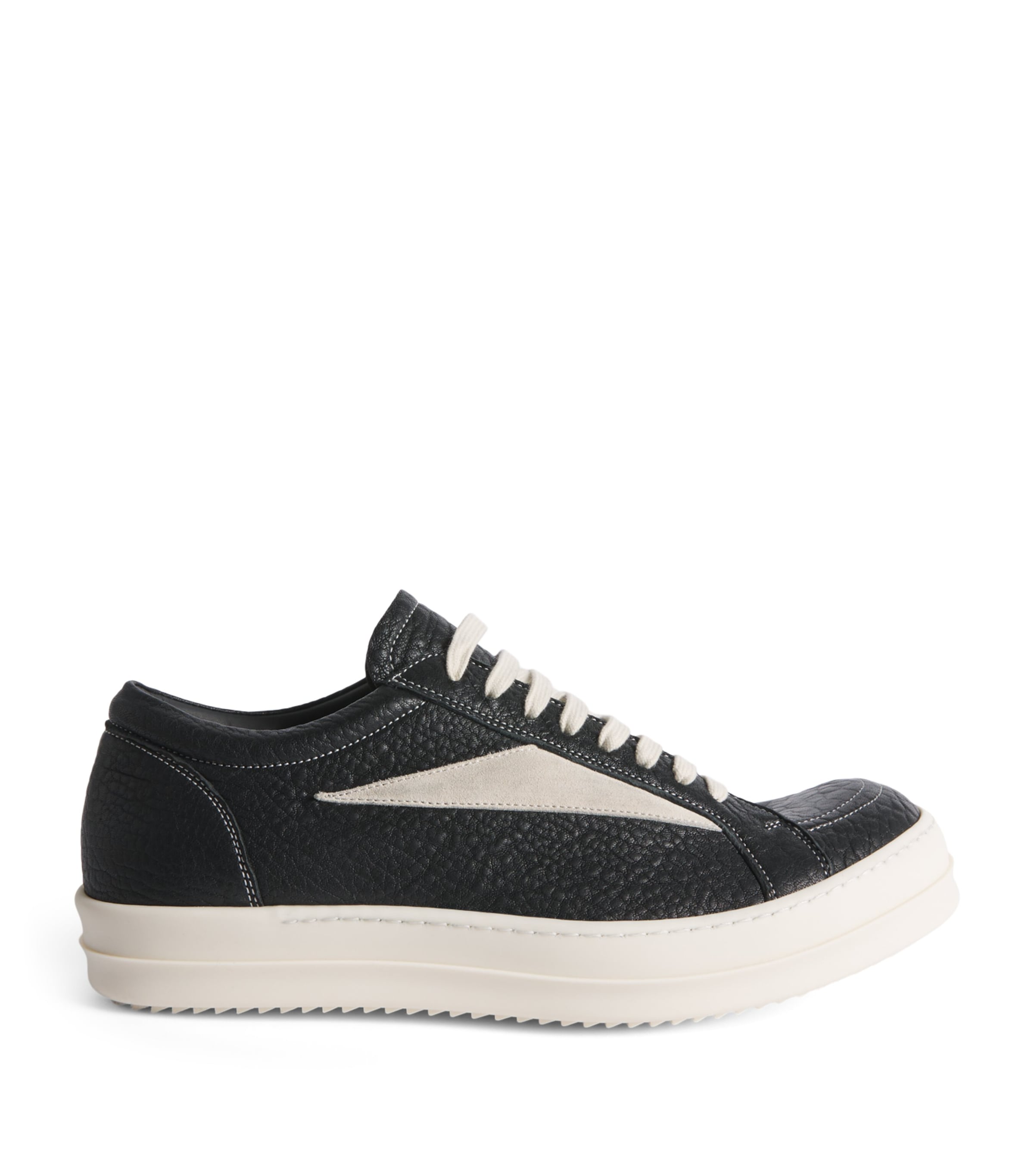 Rick Owens Leather Vintage Sneakers Black/milk Image 1
