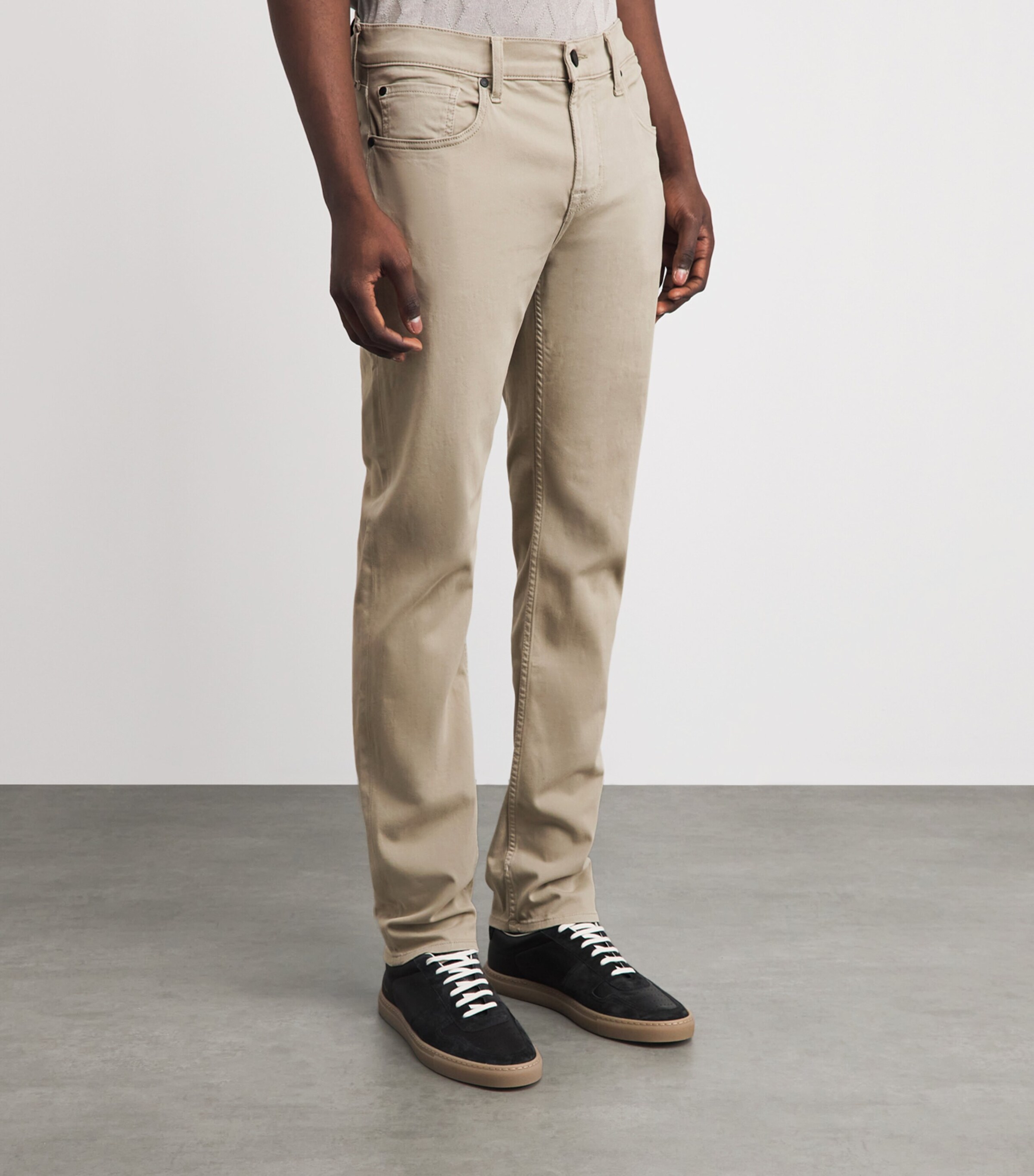 7 For All Mankind Mens Luxe Performance Plus Slimmy Tapered Chinos Shadow Grey Image 4